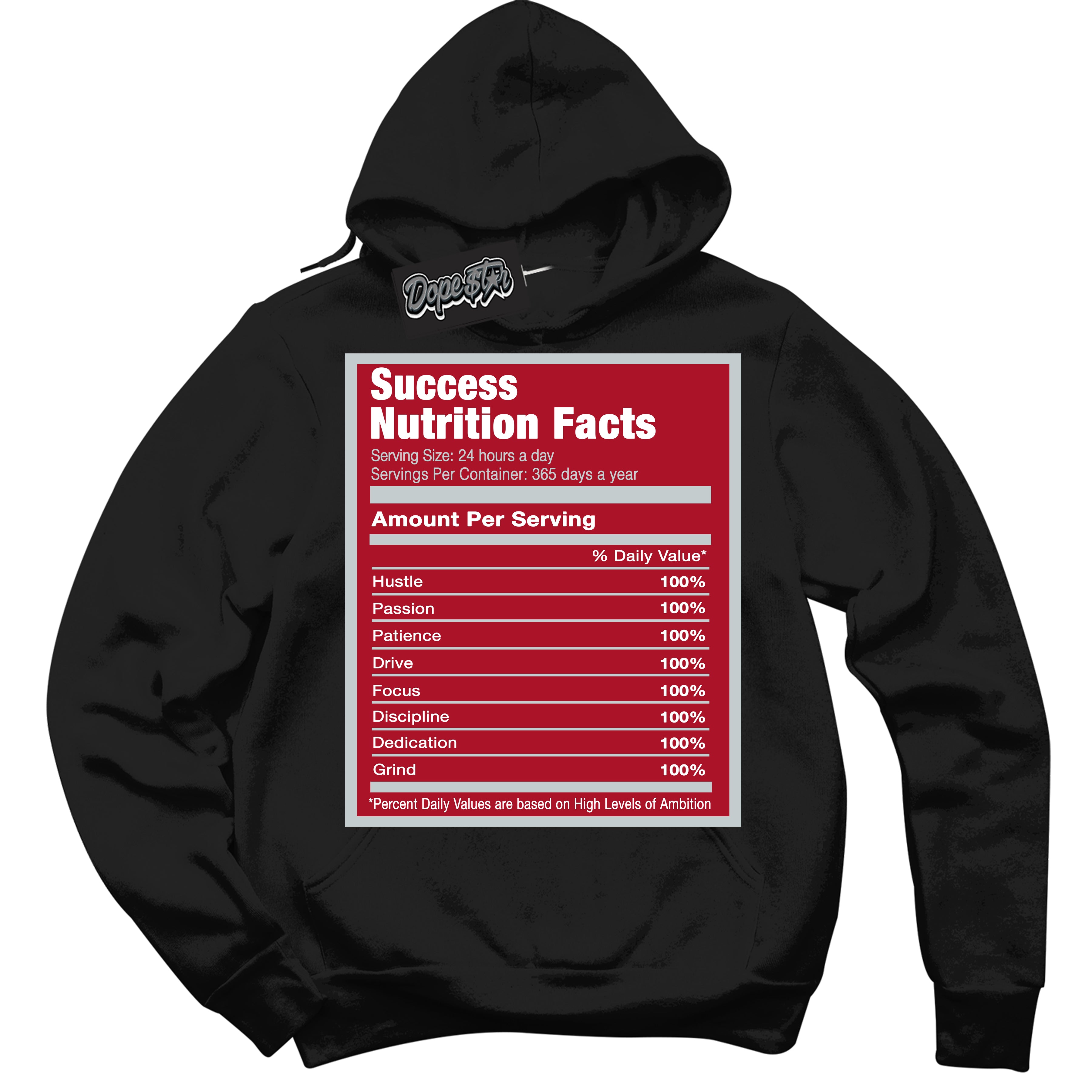 Cool Black Hoodie with “ Success Nutrition ”  design that Perfectly Matches  Reverse Ultraman Sneakers.