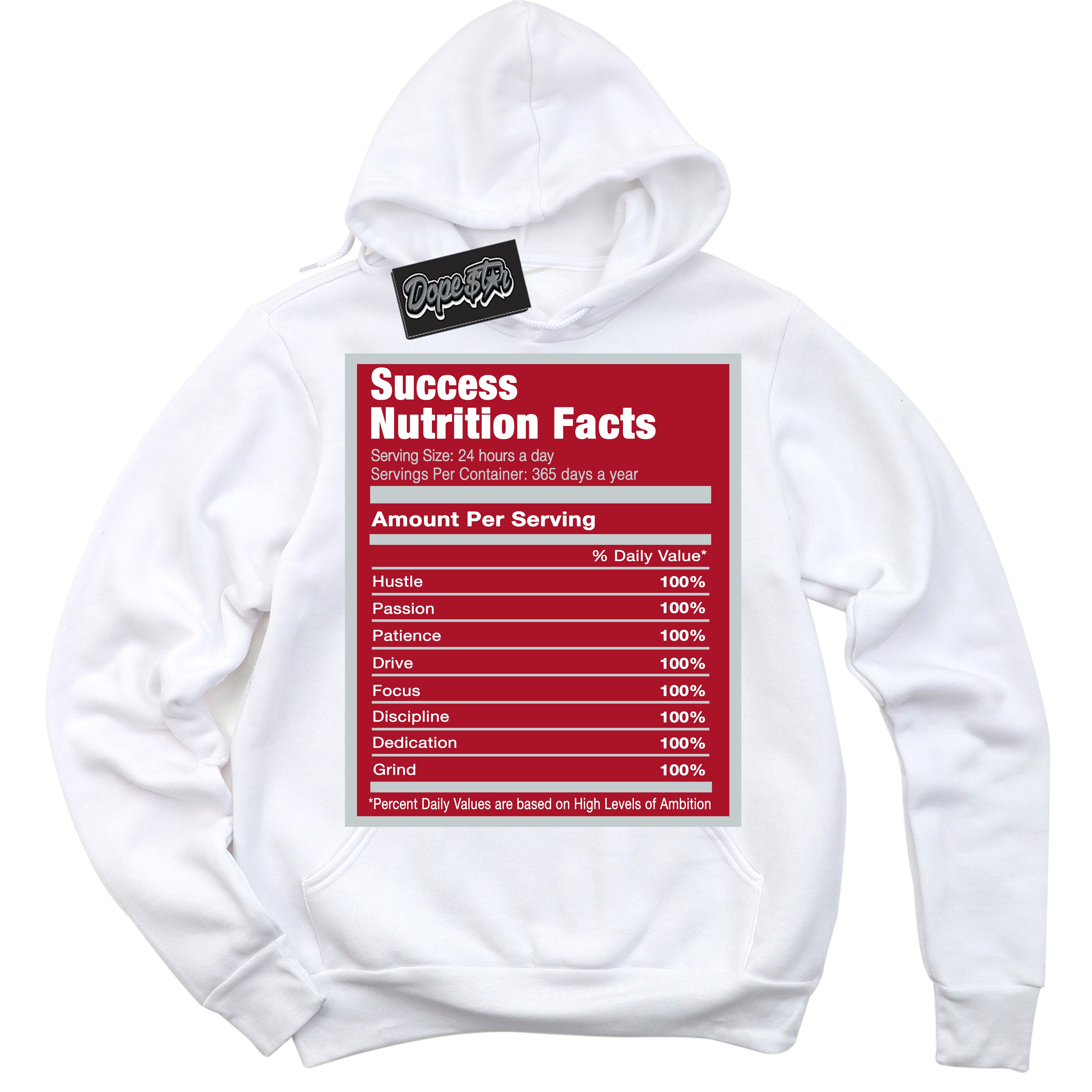Cool White Hoodie with “ Success Nutrition ”  design that Perfectly Matches Reverse Ultraman Sneakers.