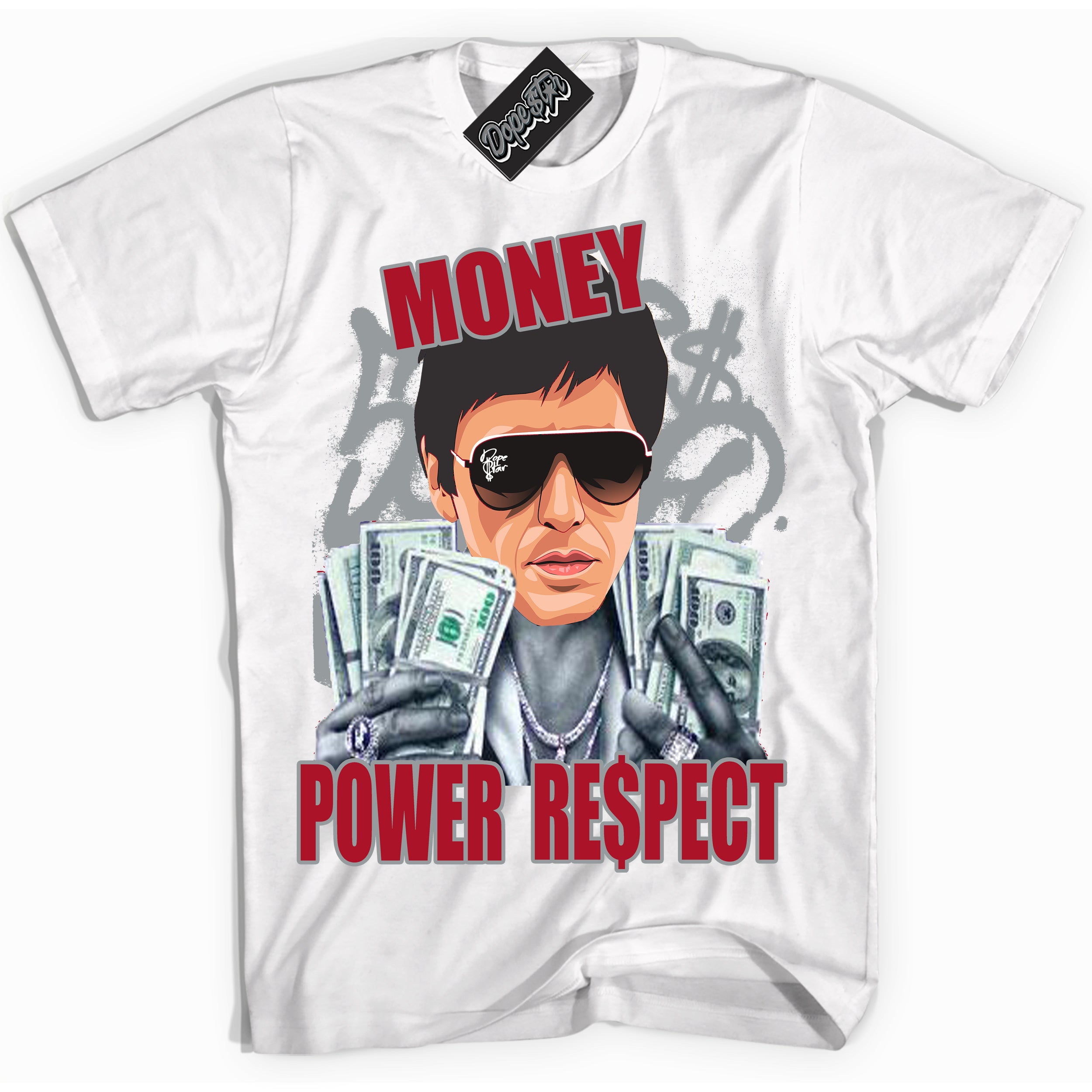 Cool White Shirt with “ Tony Montana ” design that perfectly matches Reverse Ultraman Sneakers.