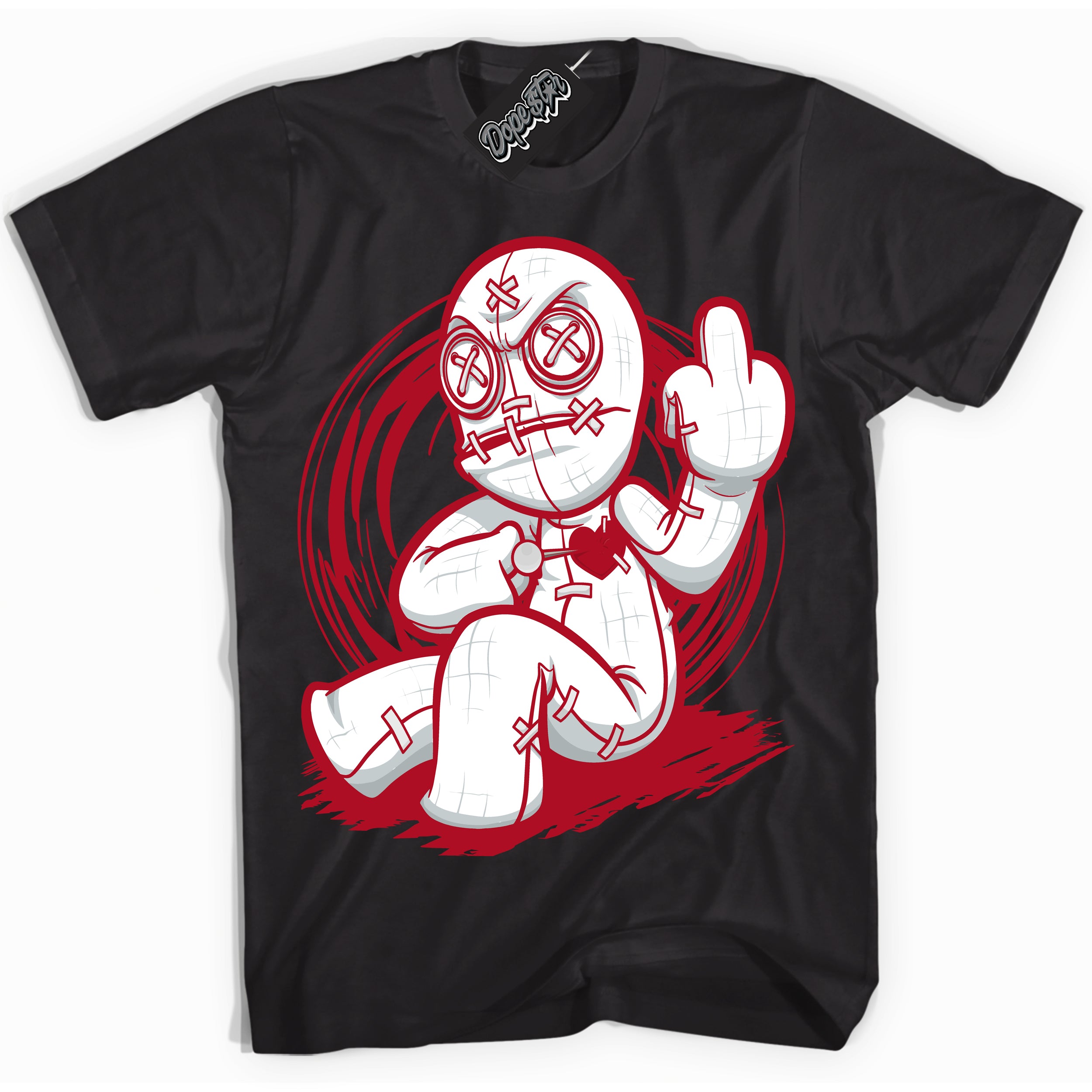 Cool Black Shirt with “ VooDoo Doll” design that perfectly matches Reverse Ultraman Sneakers.