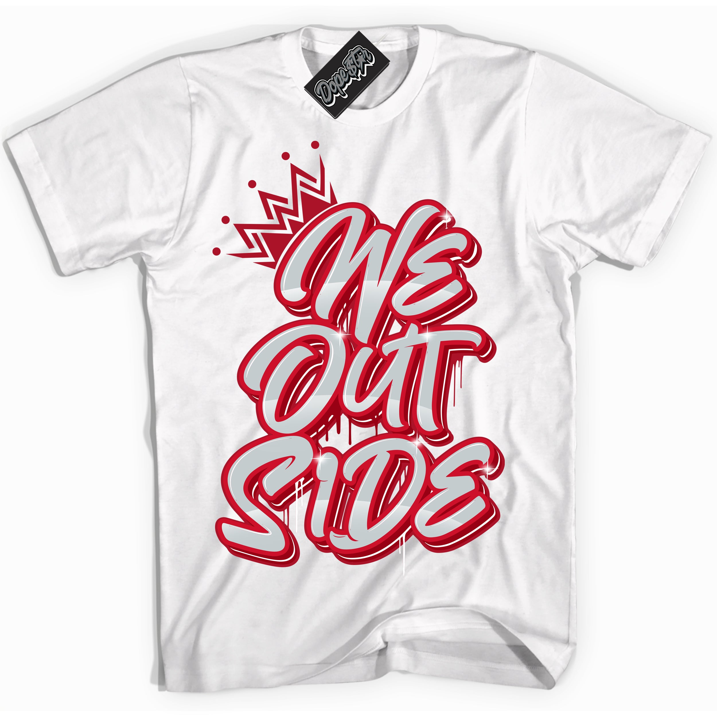 Cool White Shirt with “ We Outside ” design that perfectly matches Reverse Ultraman Sneakers.