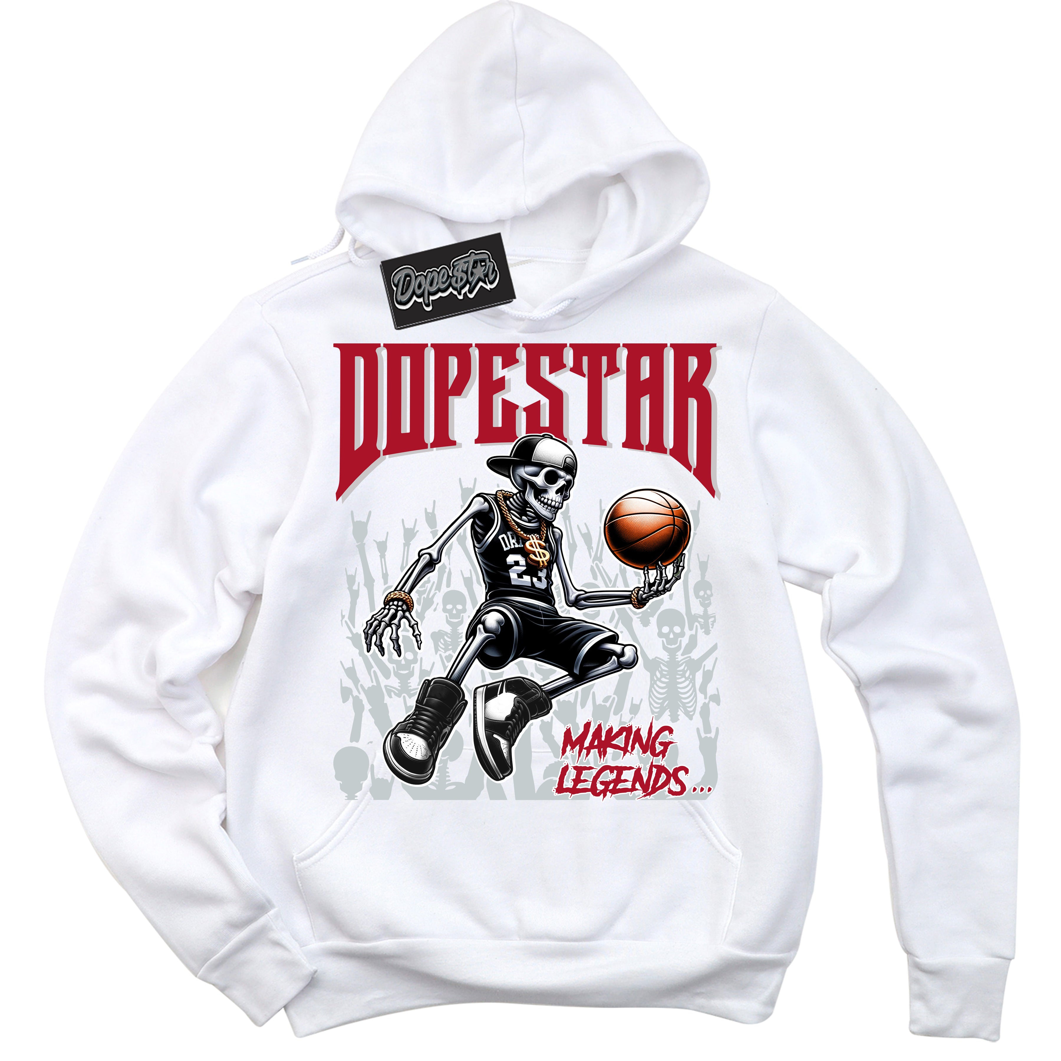 Cool White Hoodie with “ Making Legends ”  design that Perfectly Matches Reverse Ultraman Sneakers.