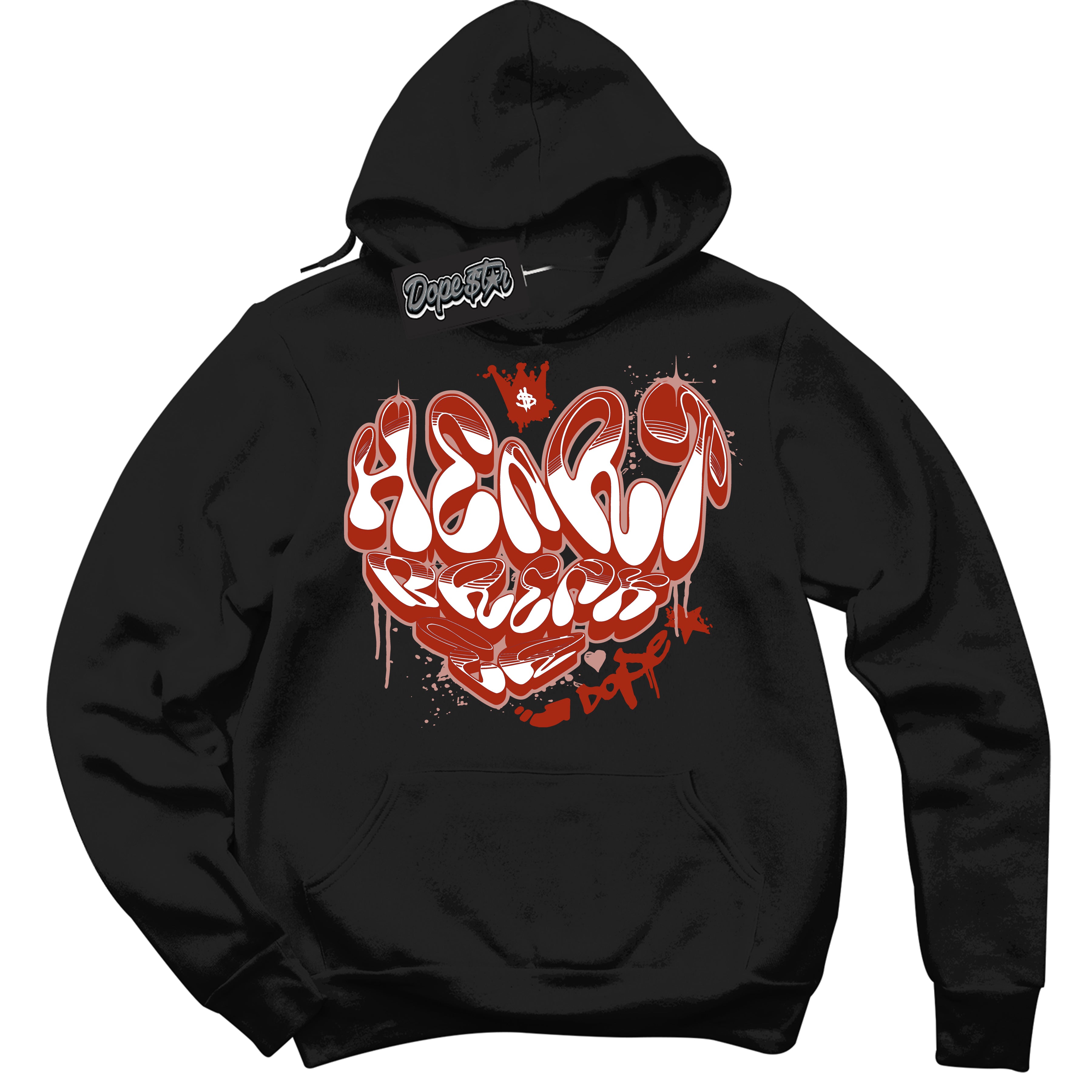 Cool Black Hoodie with “ Heartbreaker Graffiti ”  design that Perfectly Matches Red Stardust Dunk.
