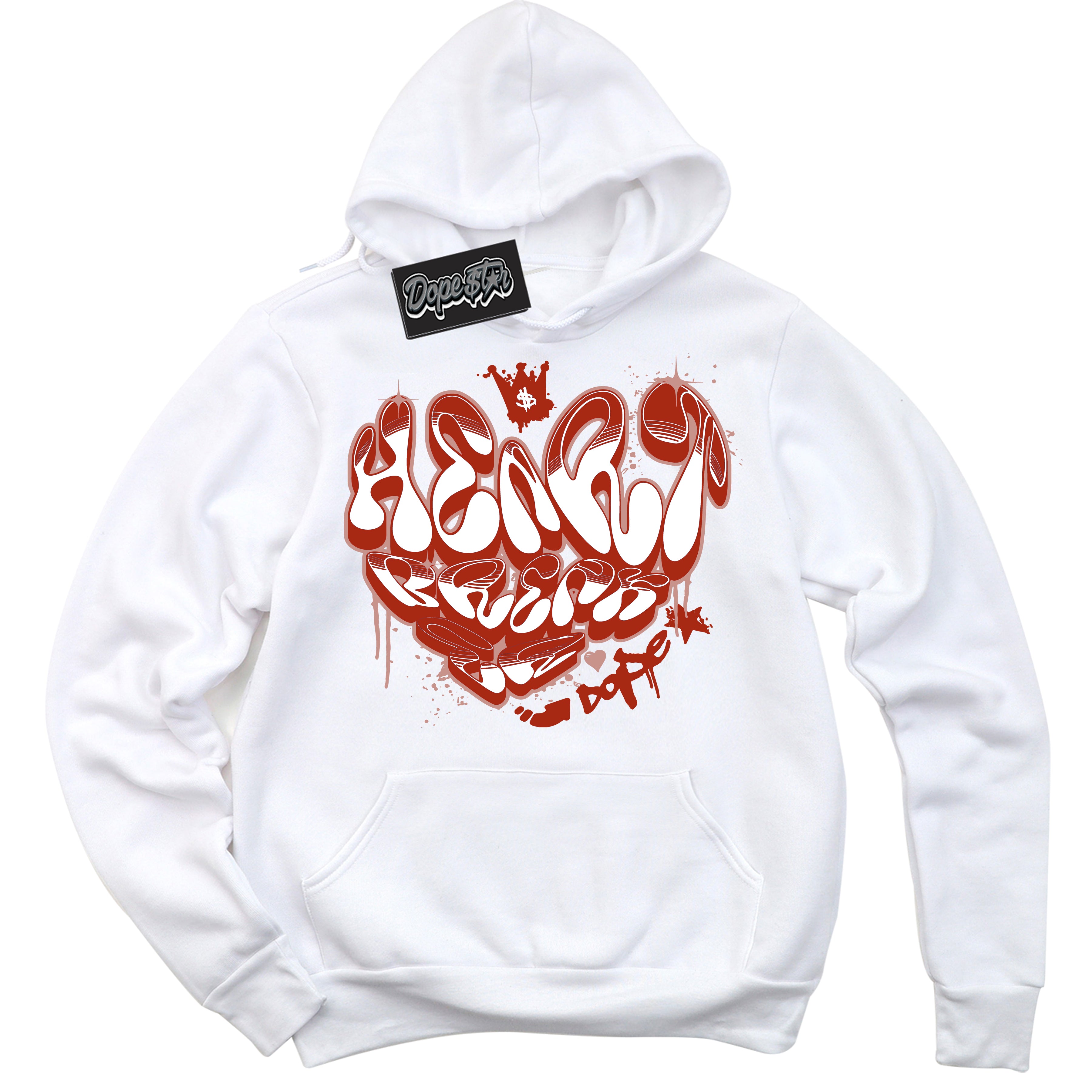 Cool White Hoodie with “ Heartbreaker Graffiti ”  design that Perfectly Matches Red Stardust Dunk.
