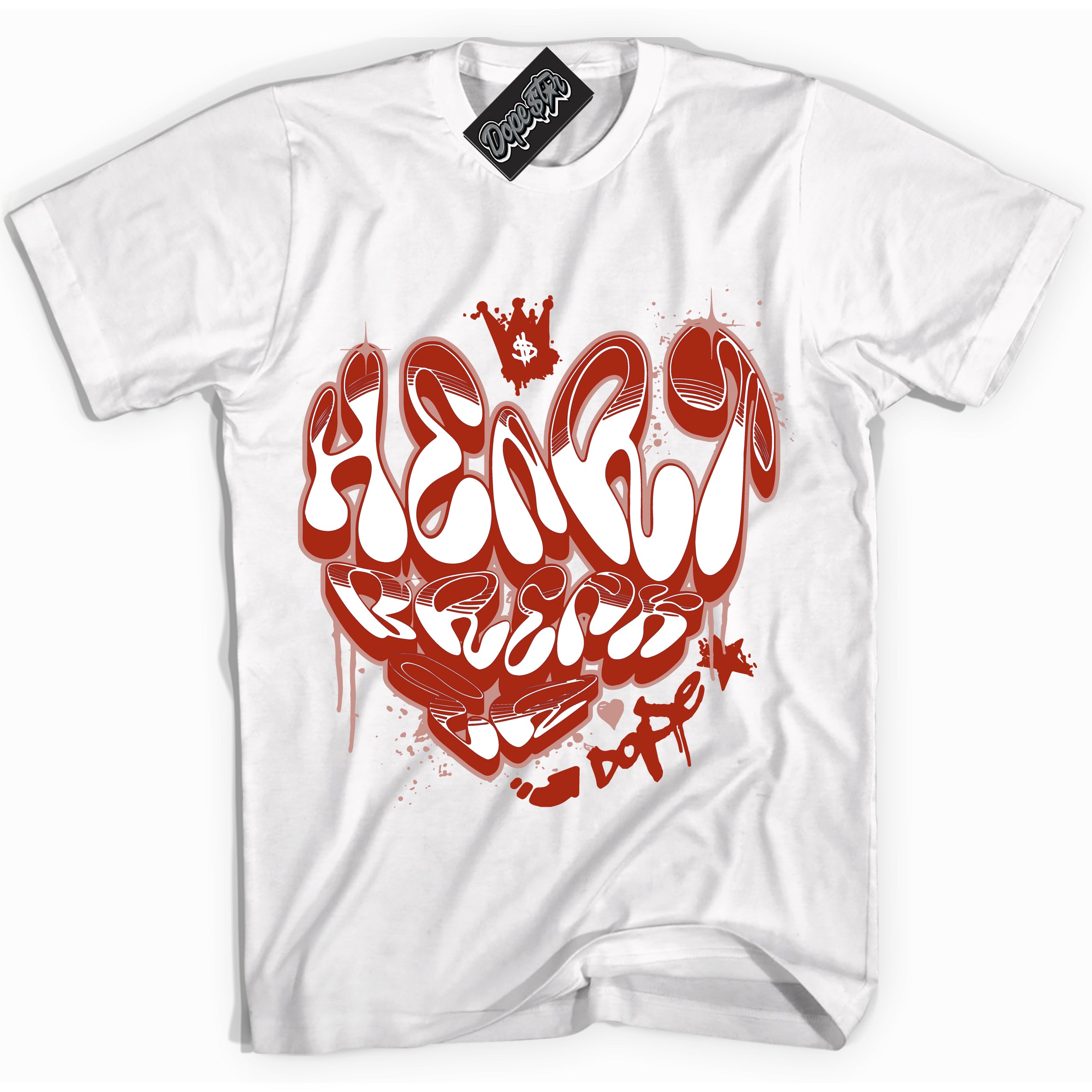 Cool White Shirt with “ Heartbreaker Graffiti ” design that perfectly matches Red Stardust Dunk.
