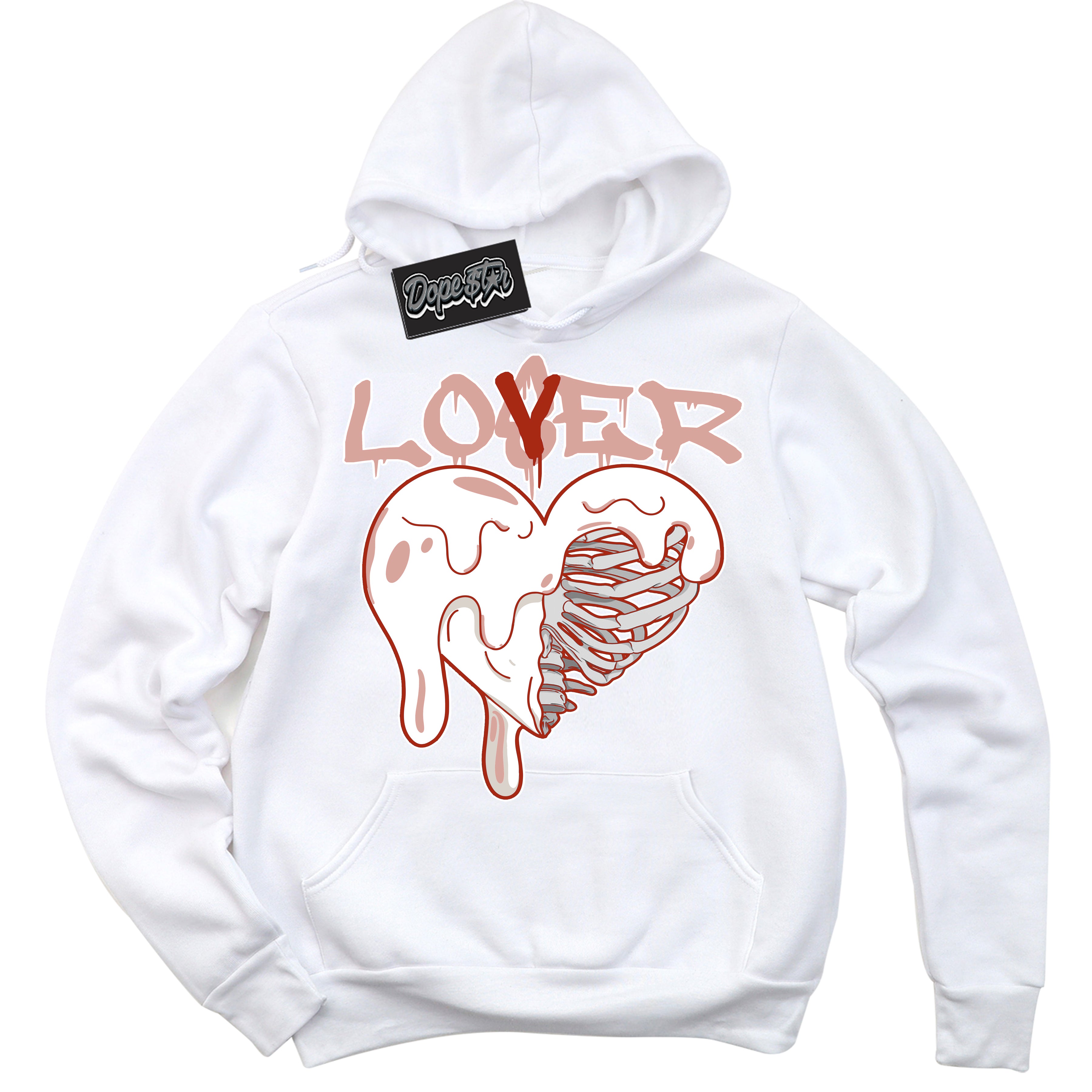 Cool White Hoodie with “ Lover Loser ”  design that Perfectly Matches Red Stardust Dunk.
