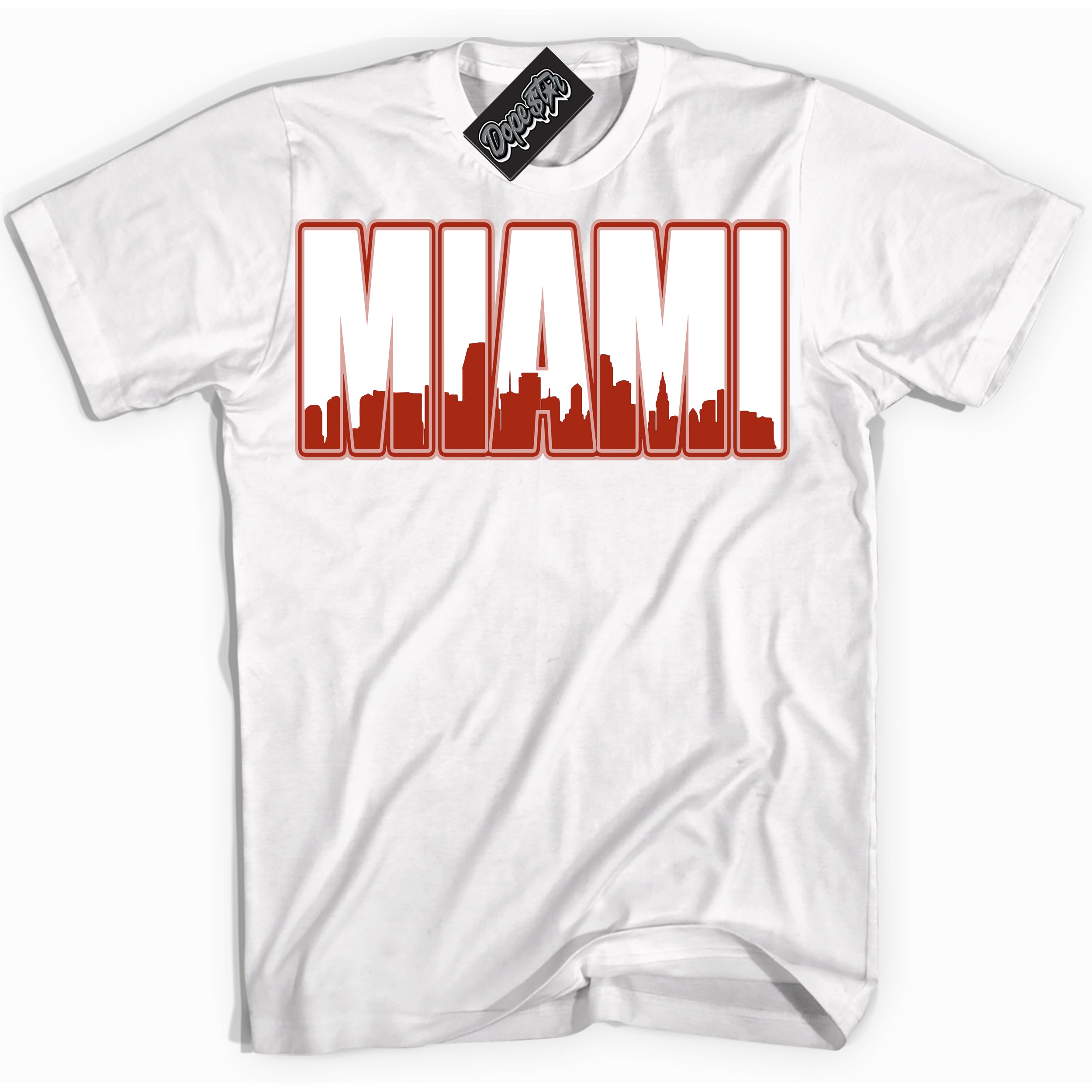 Cool White Shirt with “ Miami ” design that perfectly matches Red Stardust Dunk.
