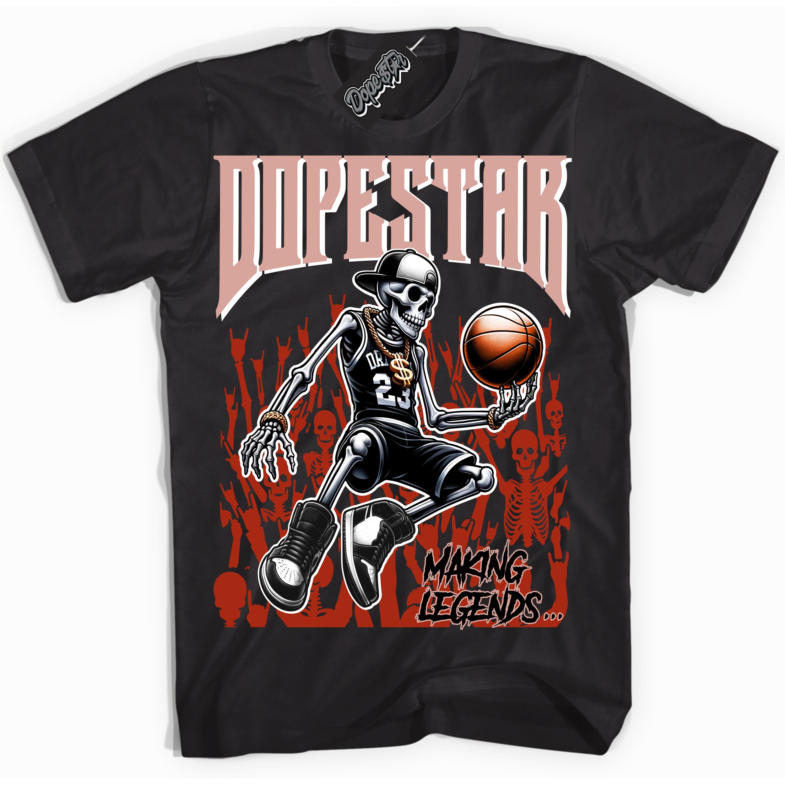 Cool Black Shirt with “ Making Legends ” design that perfectly matches Red Stardust Sneakers.