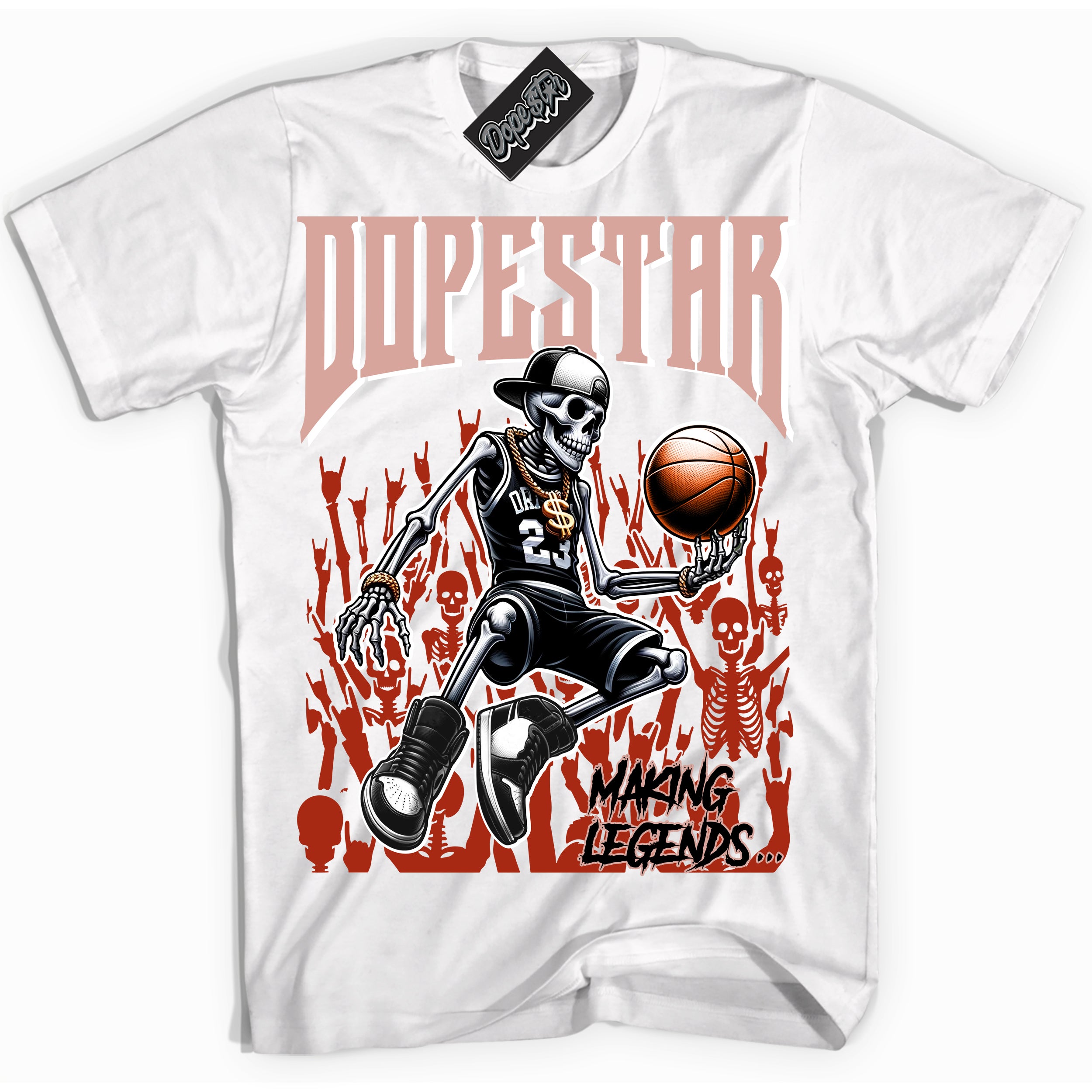 Cool White Shirt with “ Making Legends ” design that perfectly matches Red Stardust Sneakers.