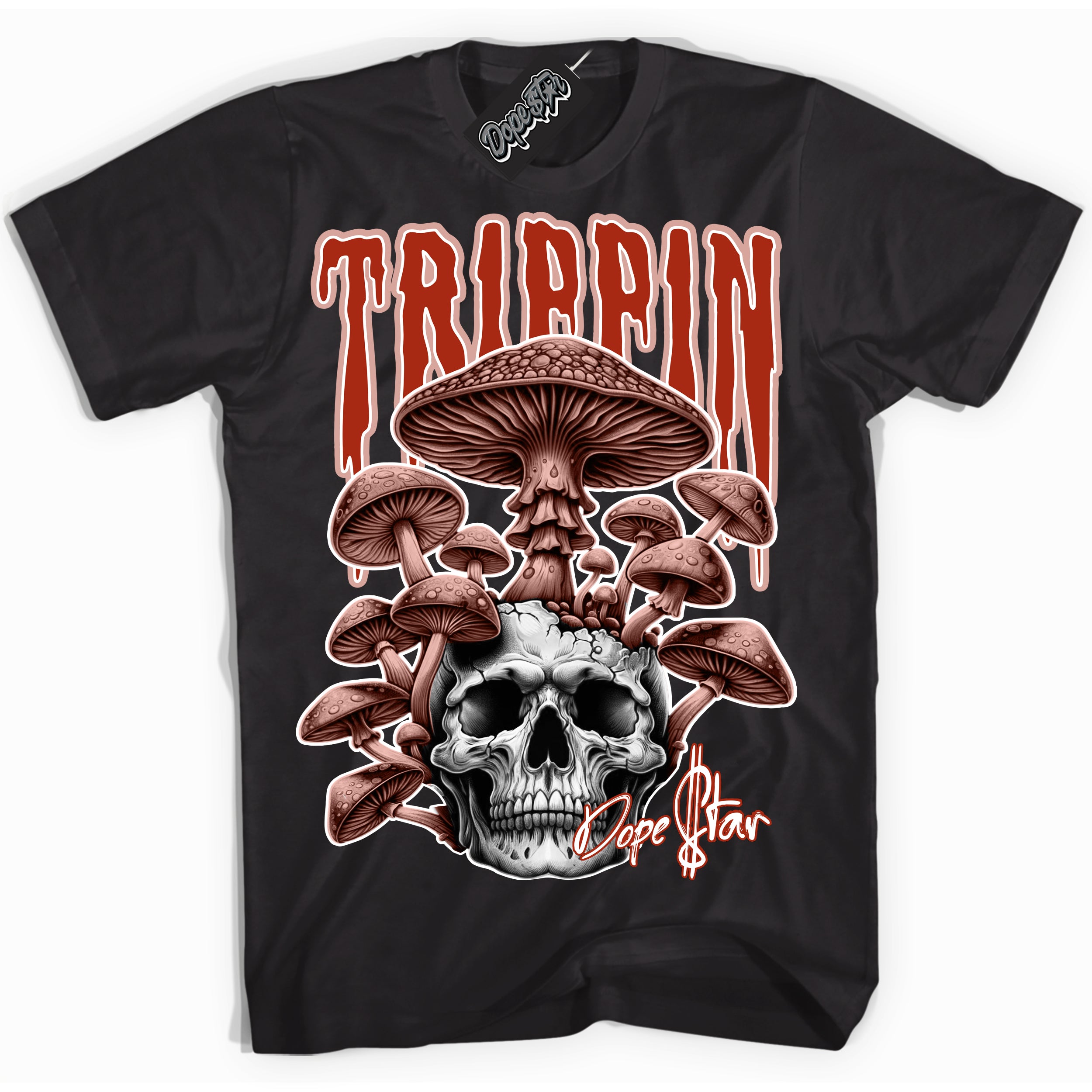 Cool Black Shirt with “Trippin” design that perfectly matches the Red Stardust Dunk Sneakers.