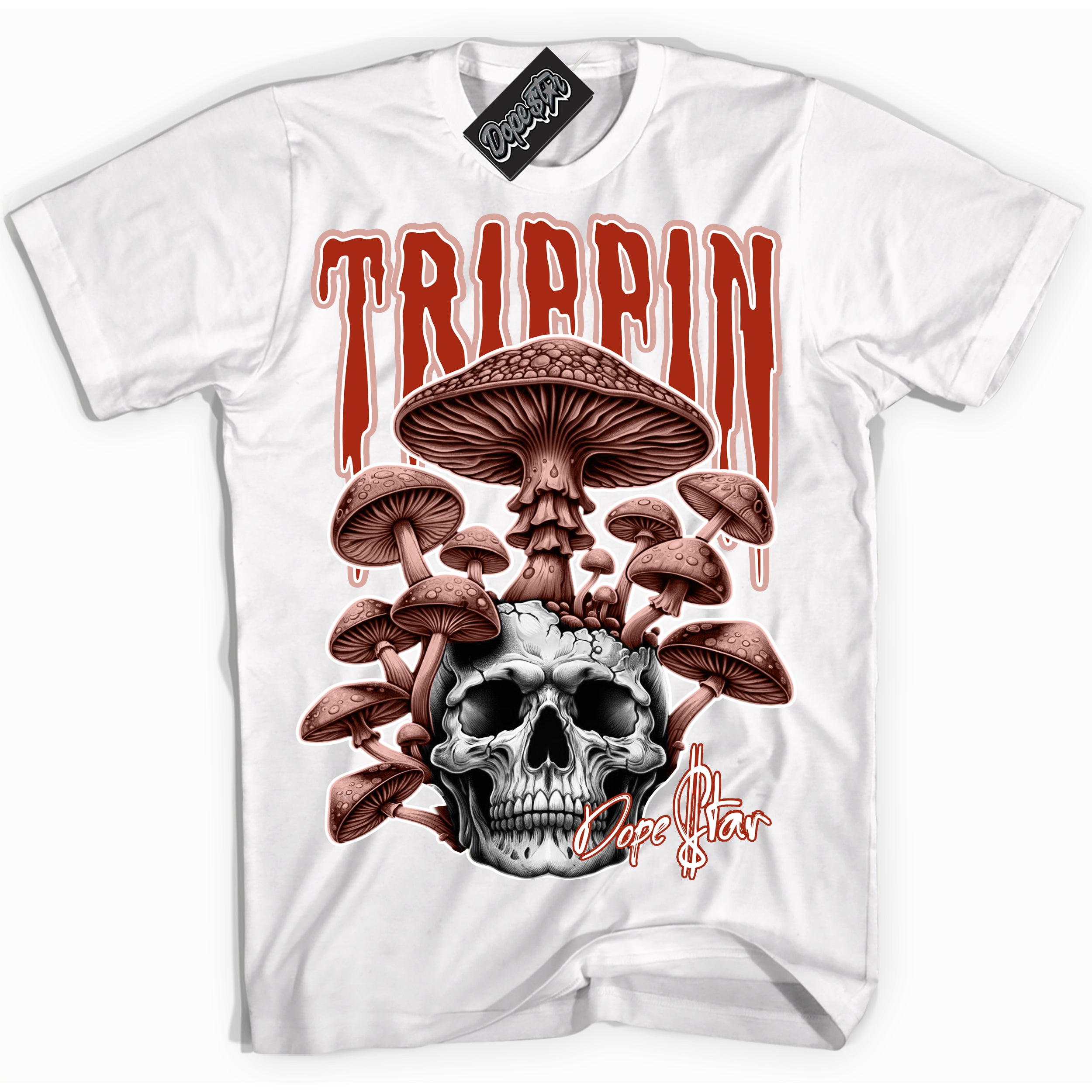 Cool White Shirt with “Trippin” design that perfectly matches the Red Stardust Dunk Sneakers.