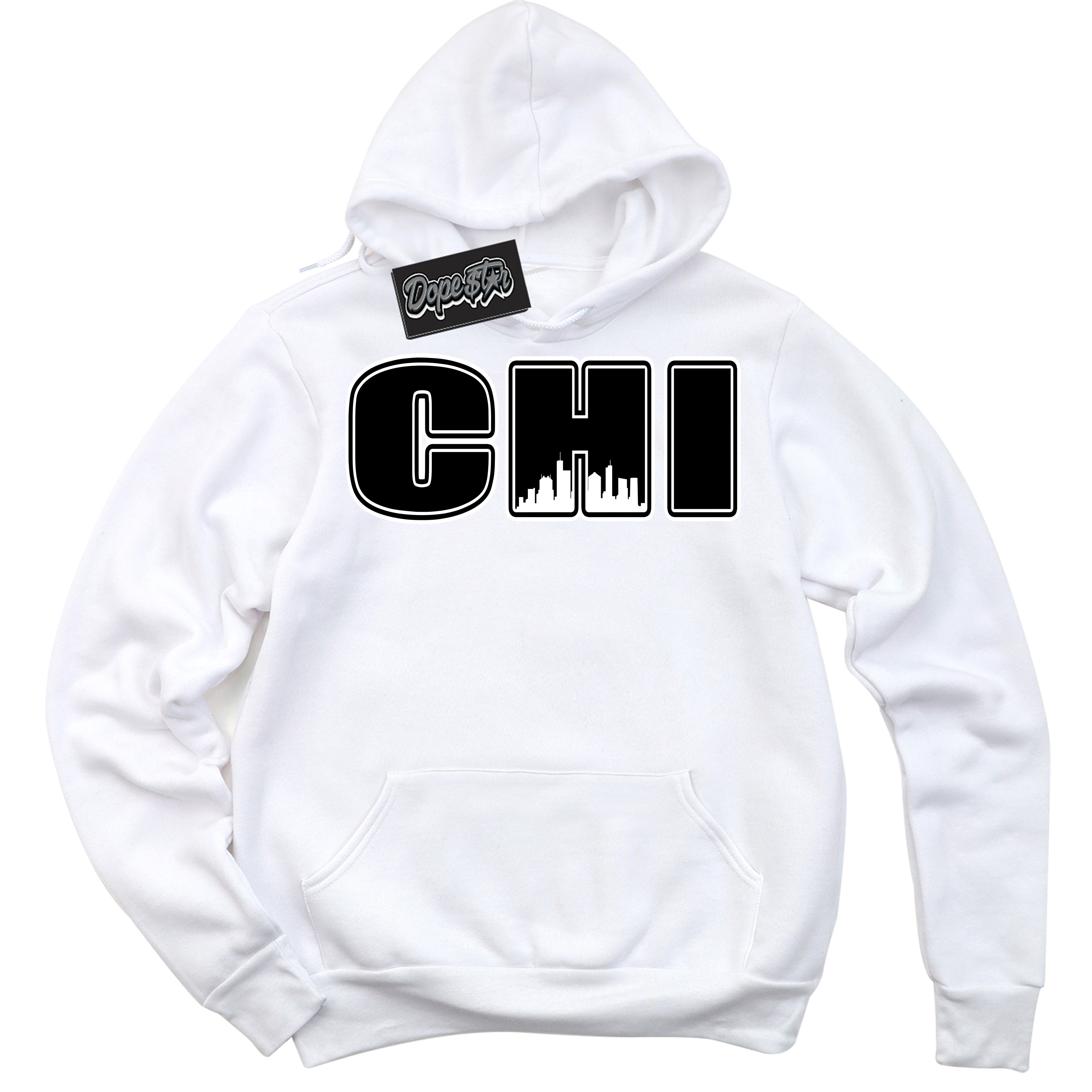 Cool White Hoodie with “Chicago” design that Perfectly Matches Suede Panda Dunk.