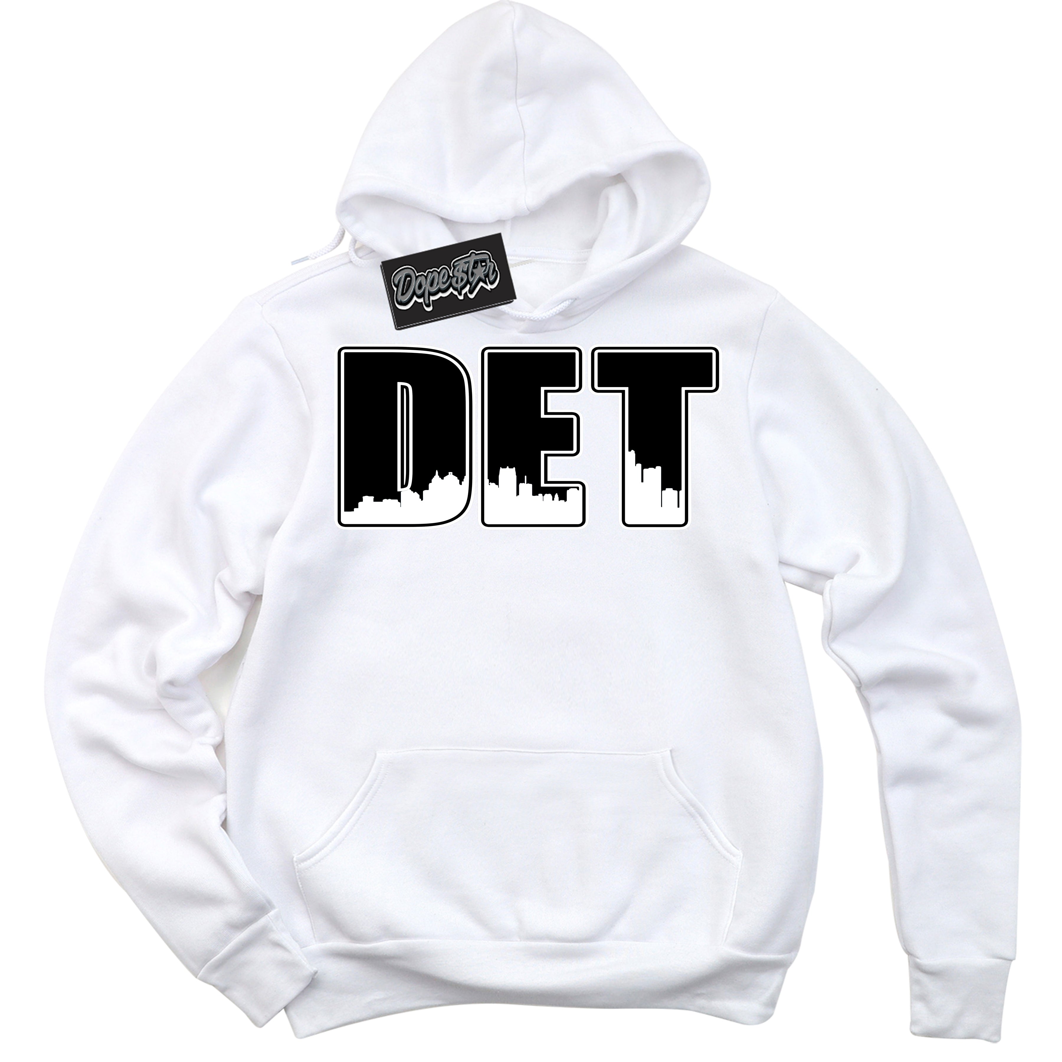 Cool White Hoodie with “Detroit” design that Perfectly Matches Suede Panda Dunk.