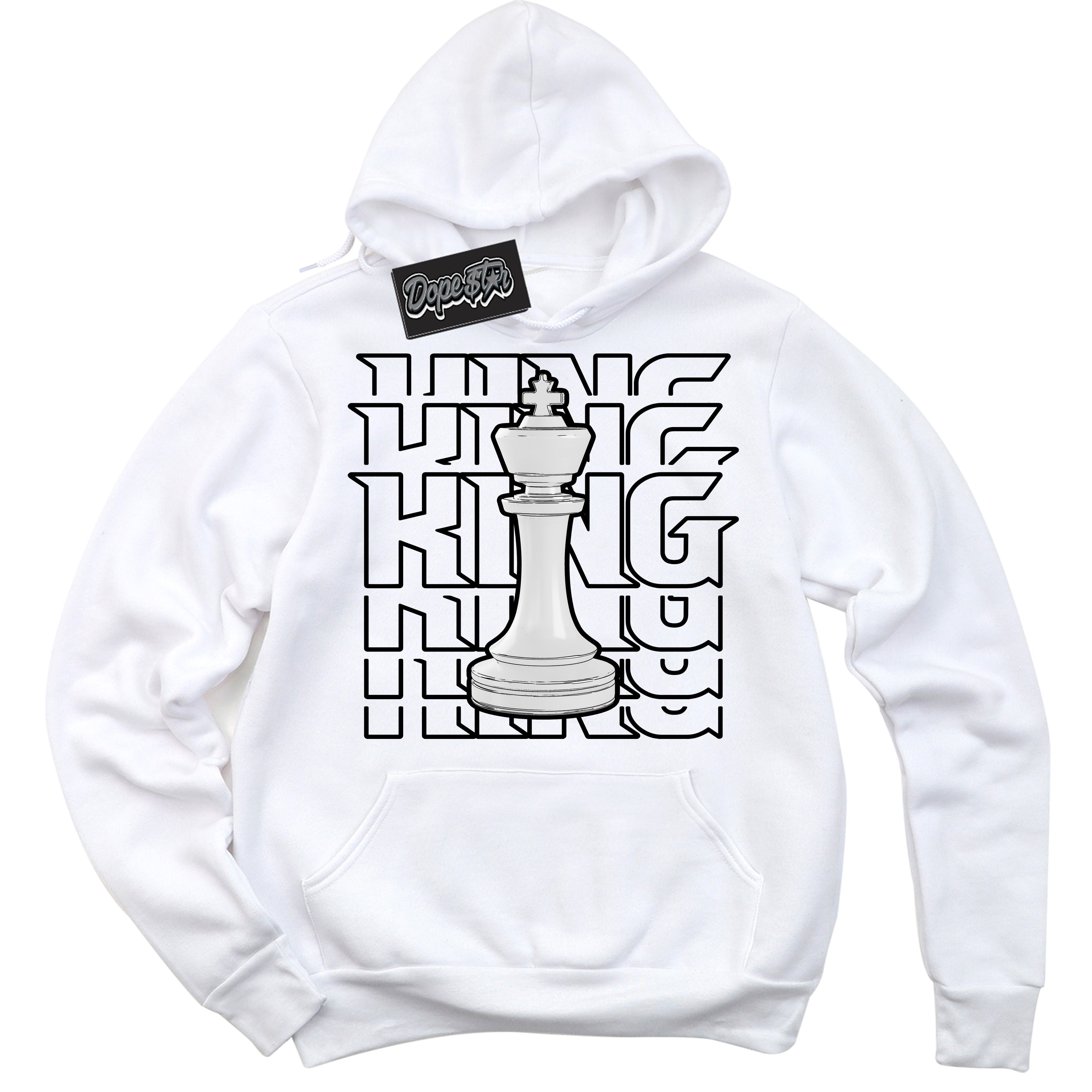 Cool White Hoodie with “King Chess” design that Perfectly Matches Suede Panda Dunk.