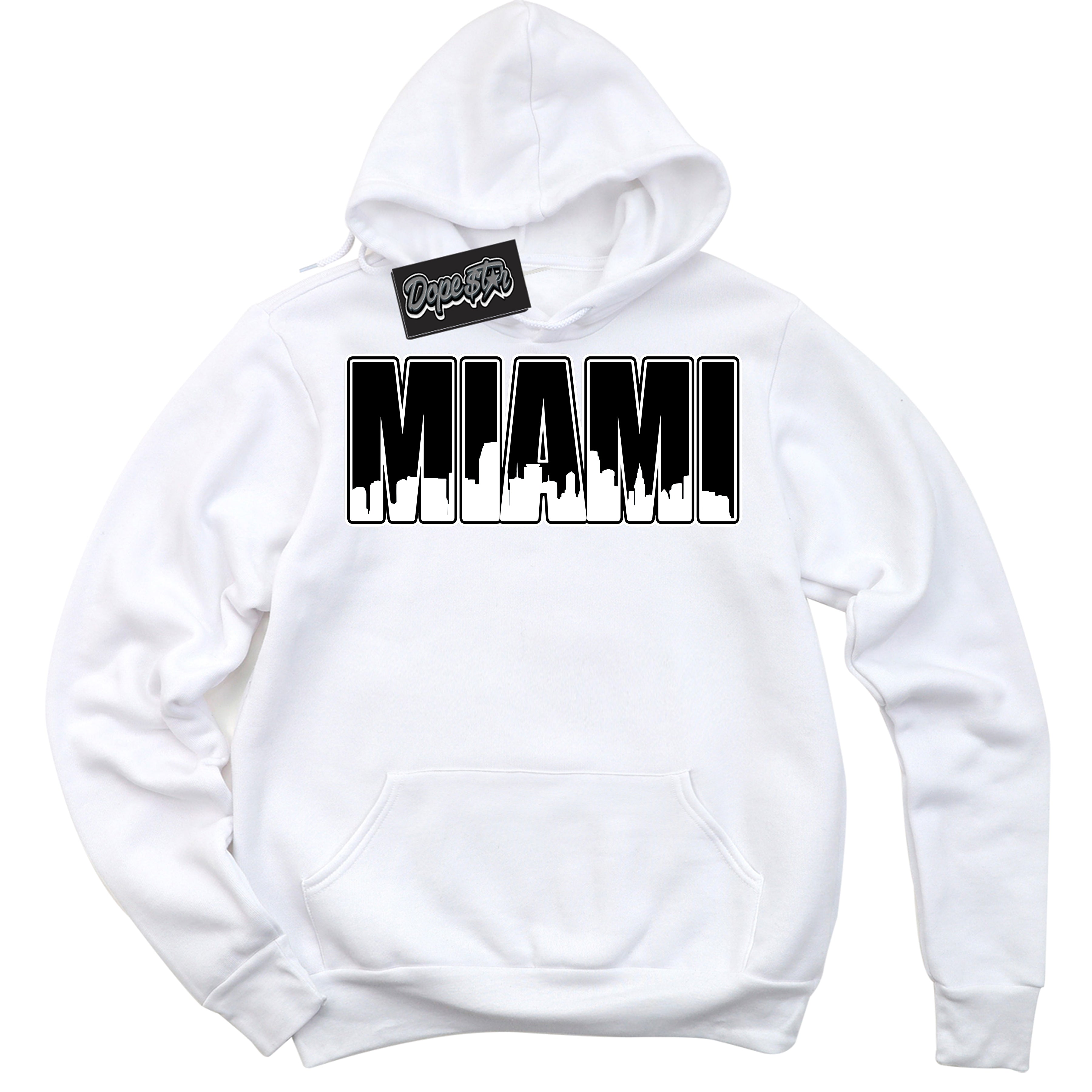 Cool White Hoodie with “Miami” design that Perfectly Matches Suede Panda Dunk.