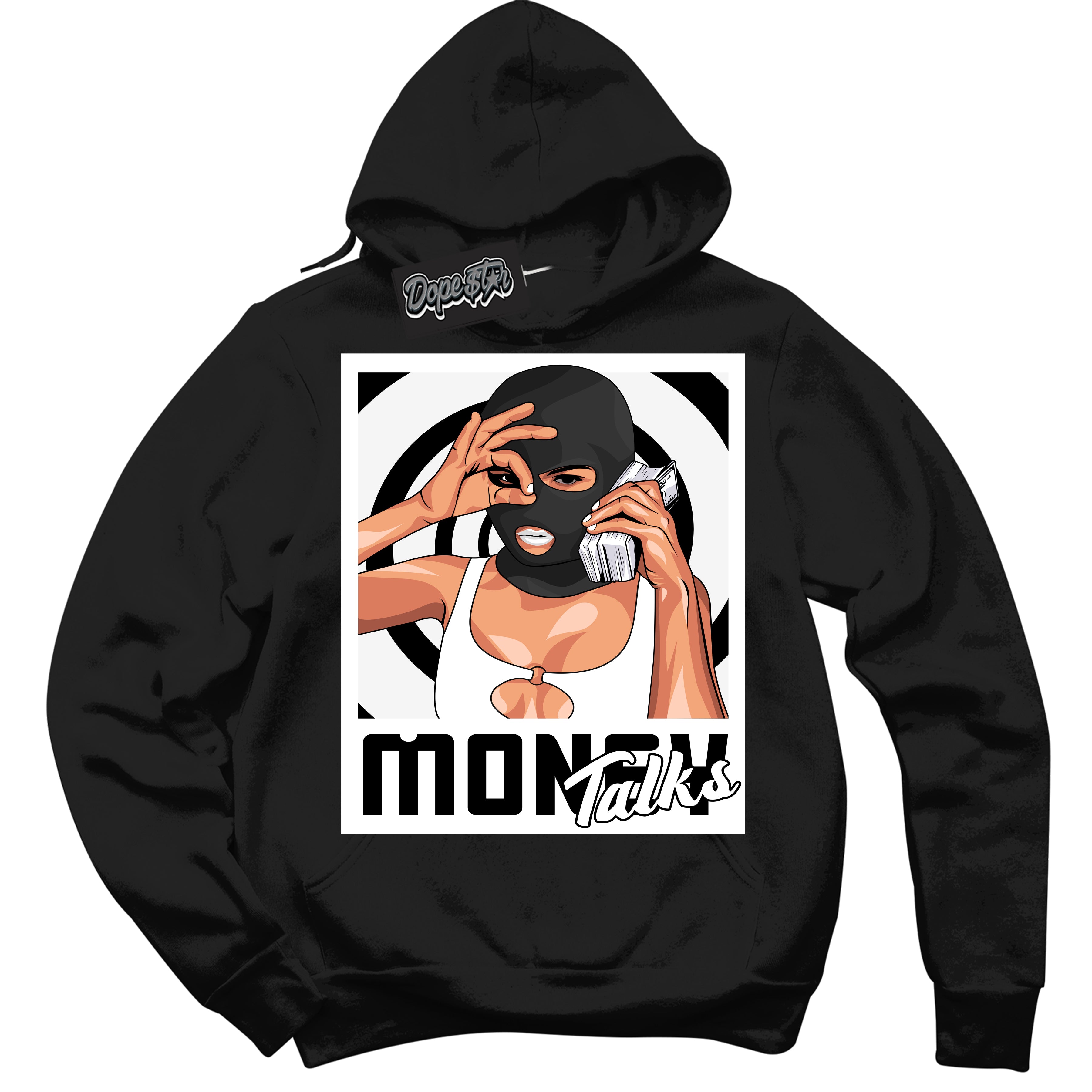 Cool Black Hoodie with “Money Talks” design that Perfectly Matches Suede Panda Dunk.