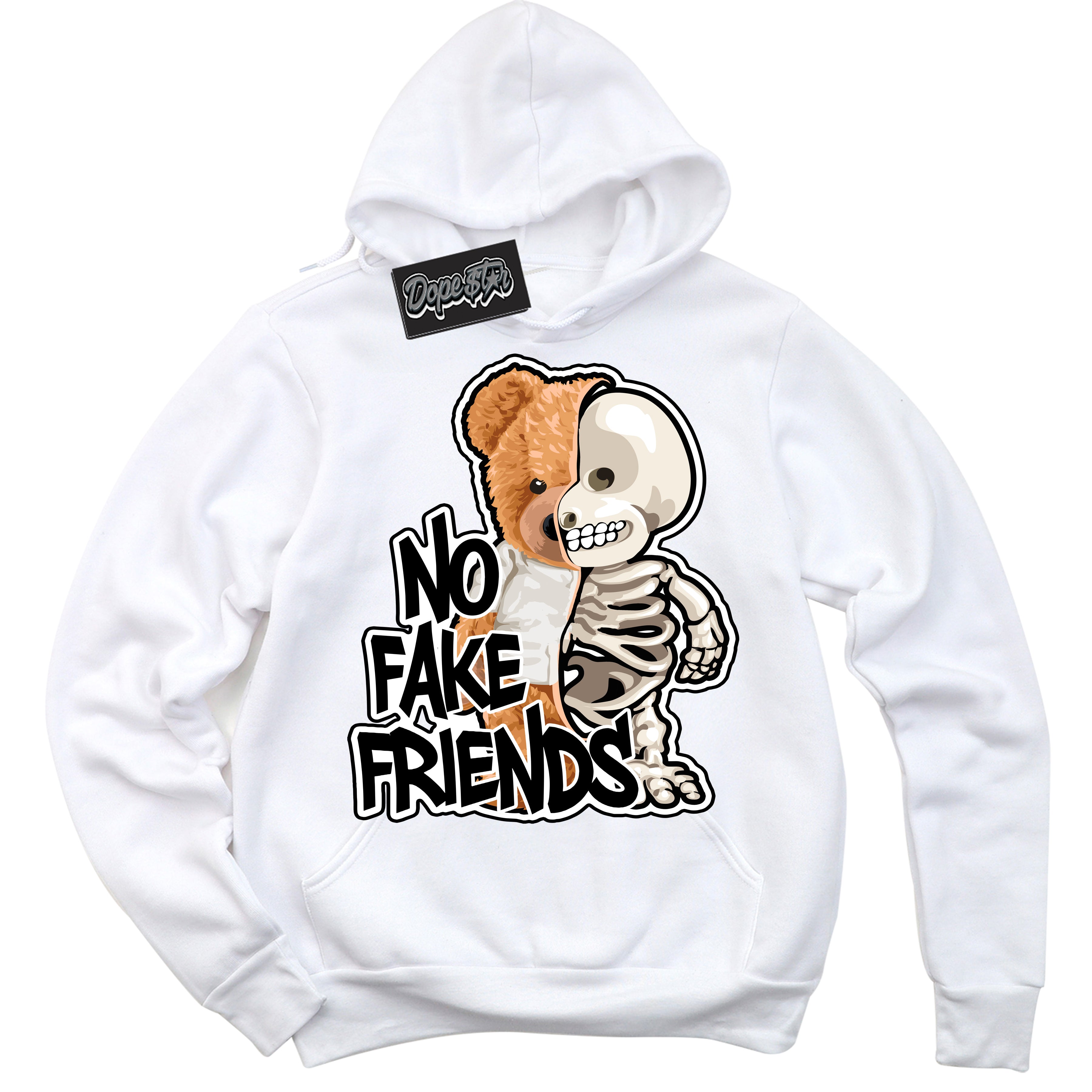 Cool White Hoodie with “No Fake Friends” design that Perfectly Matches Suede Panda Dunk.