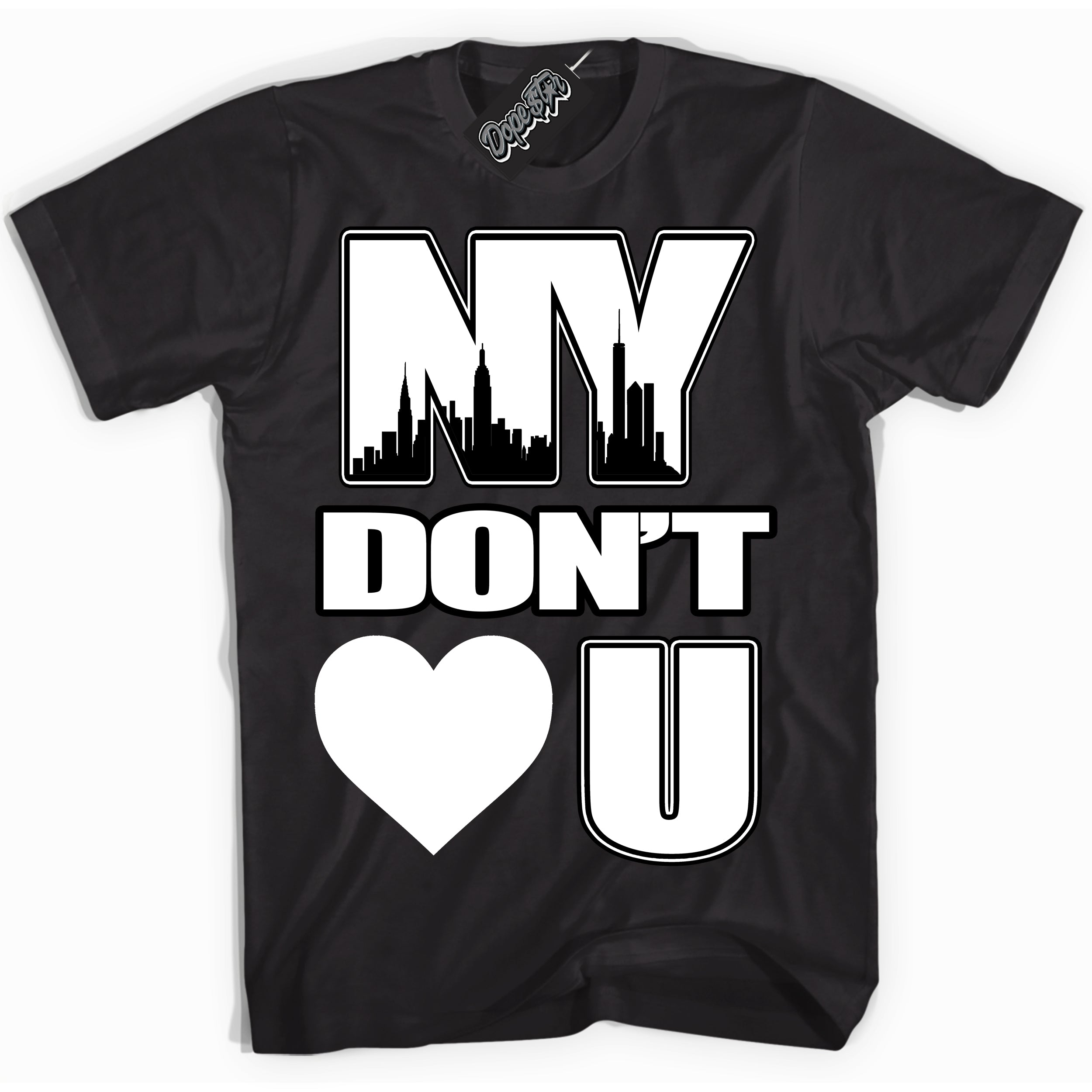 Cool Black Shirt with “NY Don't Love You” design that perfectly matches Suede Panda Dunk.