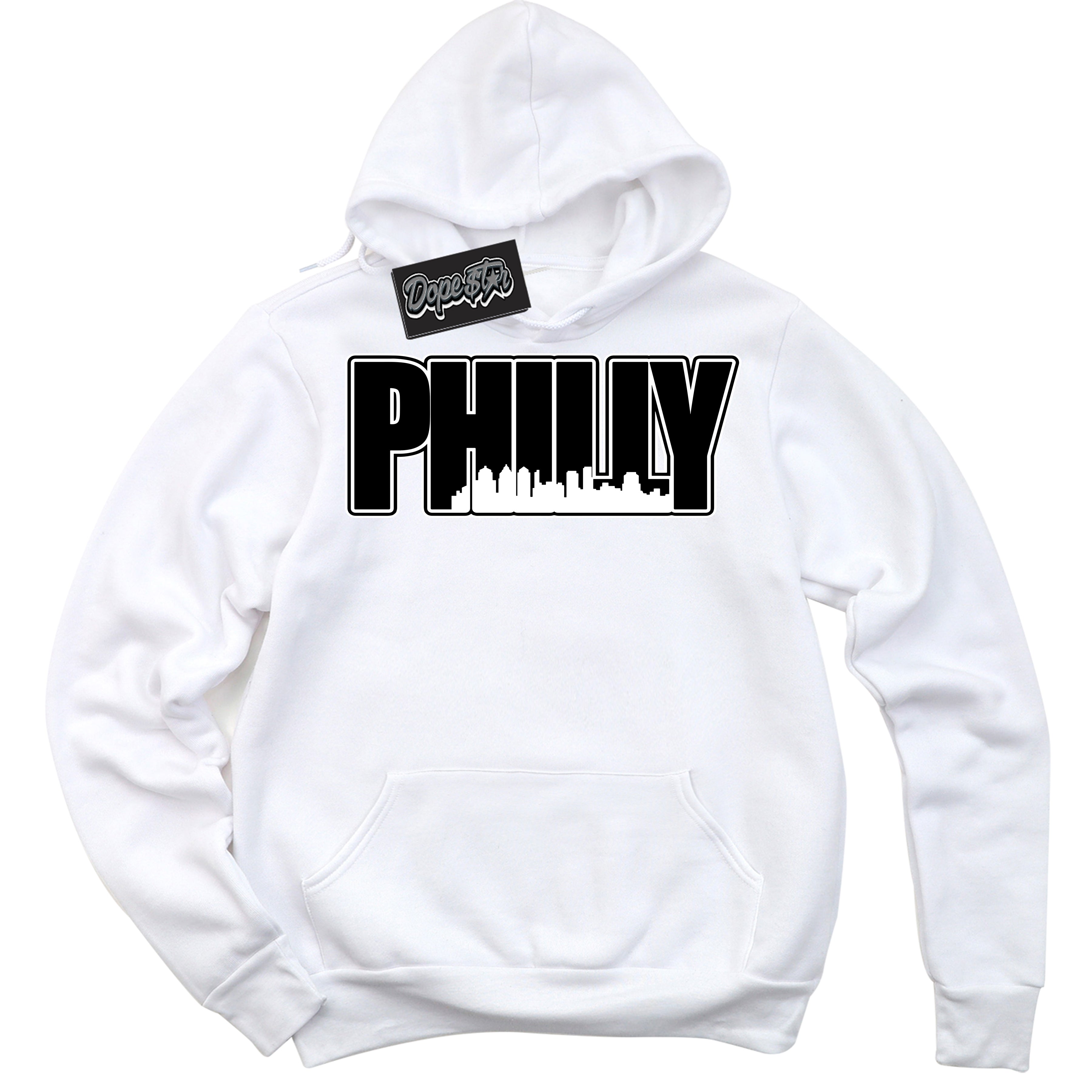 Cool White Hoodie with “Philly” design that Perfectly Matches Suede Panda Dunk.