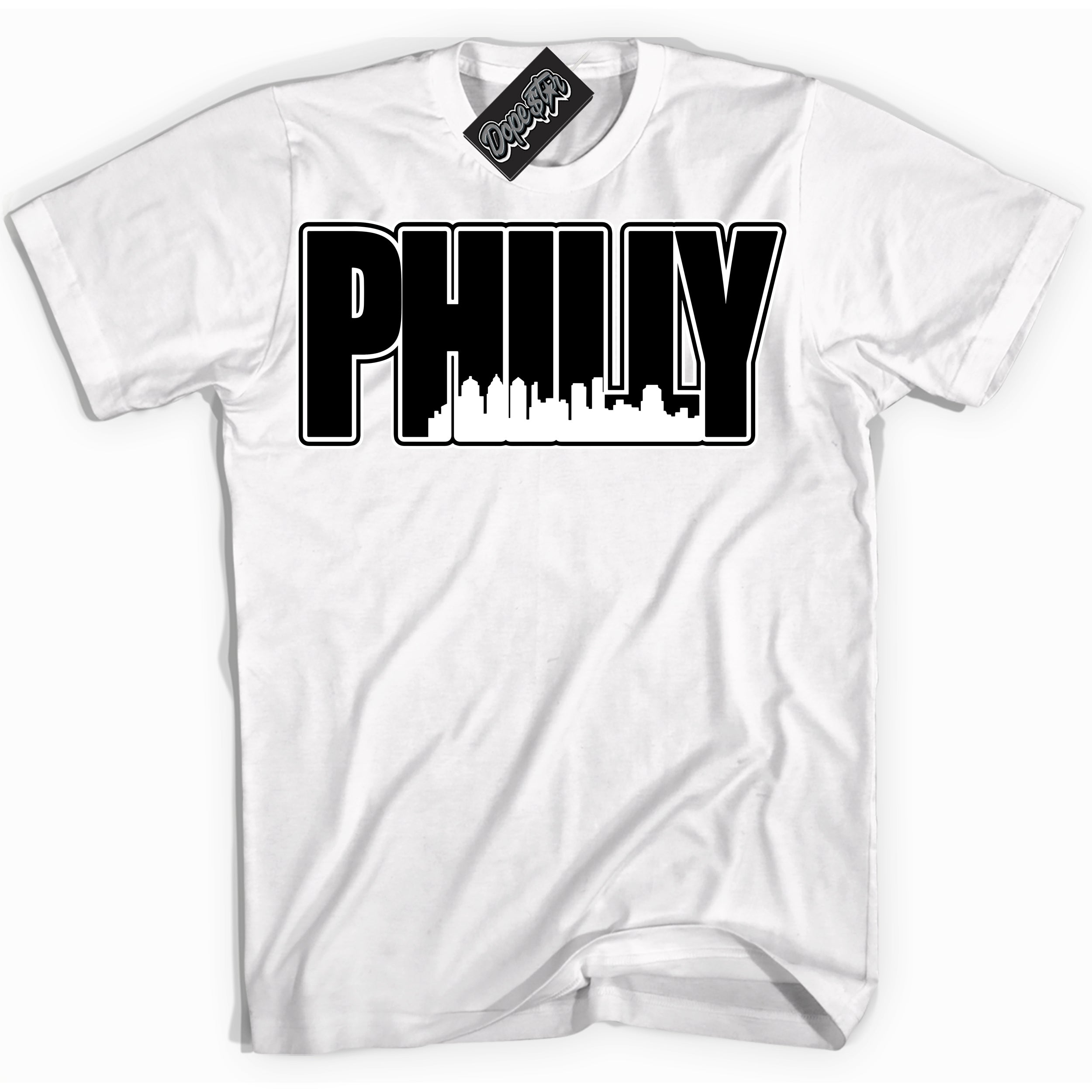 Cool White Shirt with “Philly” design that perfectly matches Suede Panda Dunk.