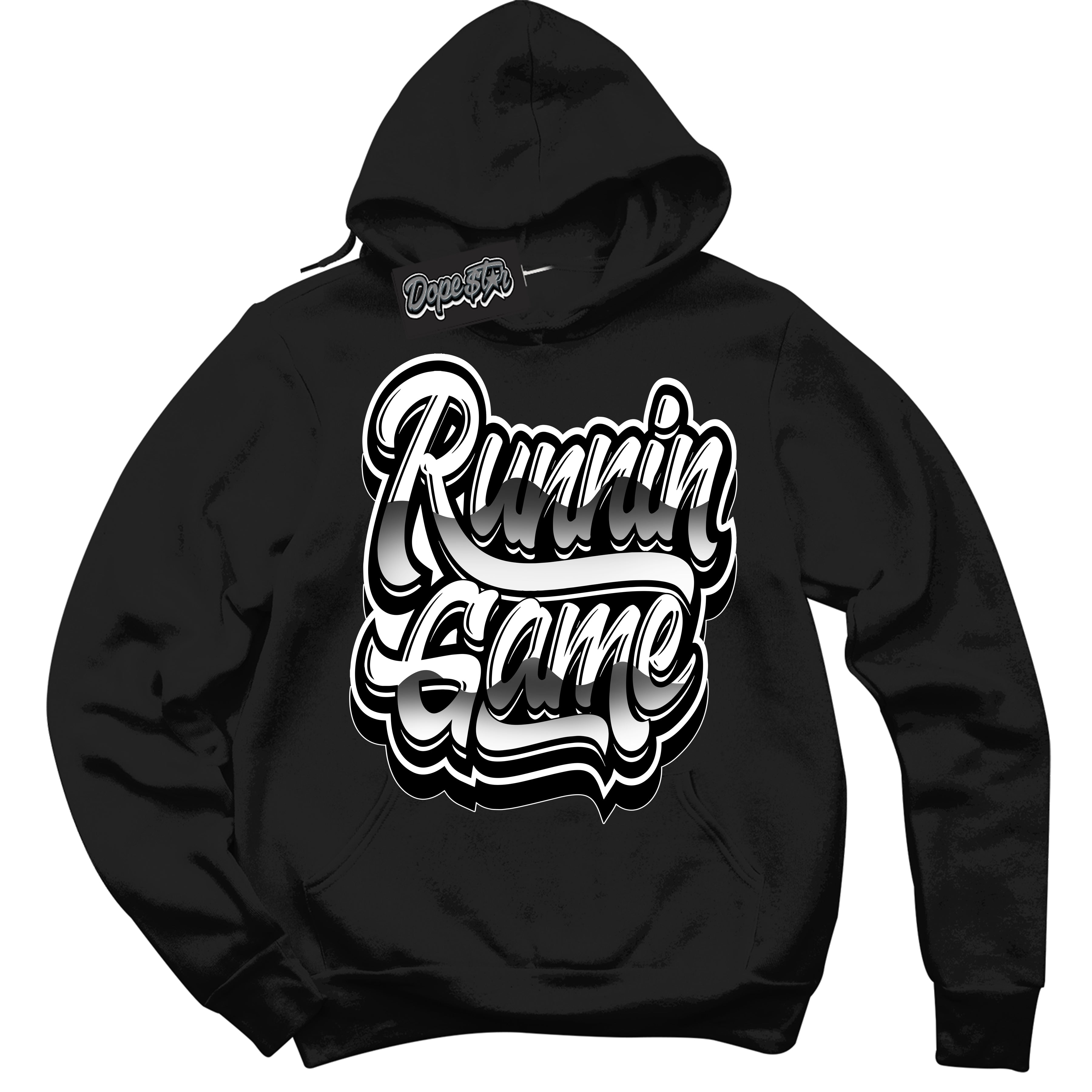 Cool Black Hoodie with “Running Game” design that Perfectly Matches Suede Panda Dunk.