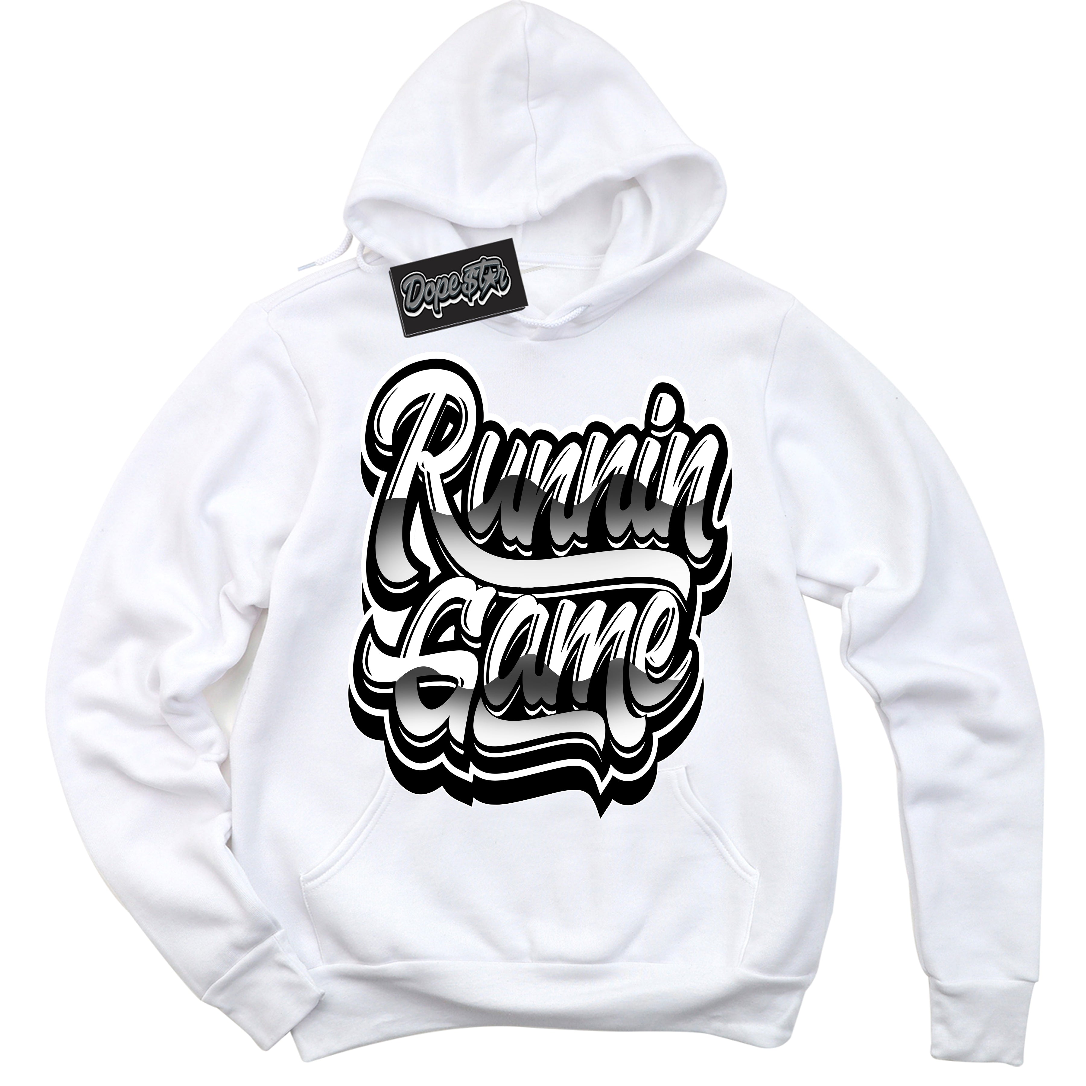 Cool White Hoodie with “Running Game” design that Perfectly Matches Suede Panda Dunk.