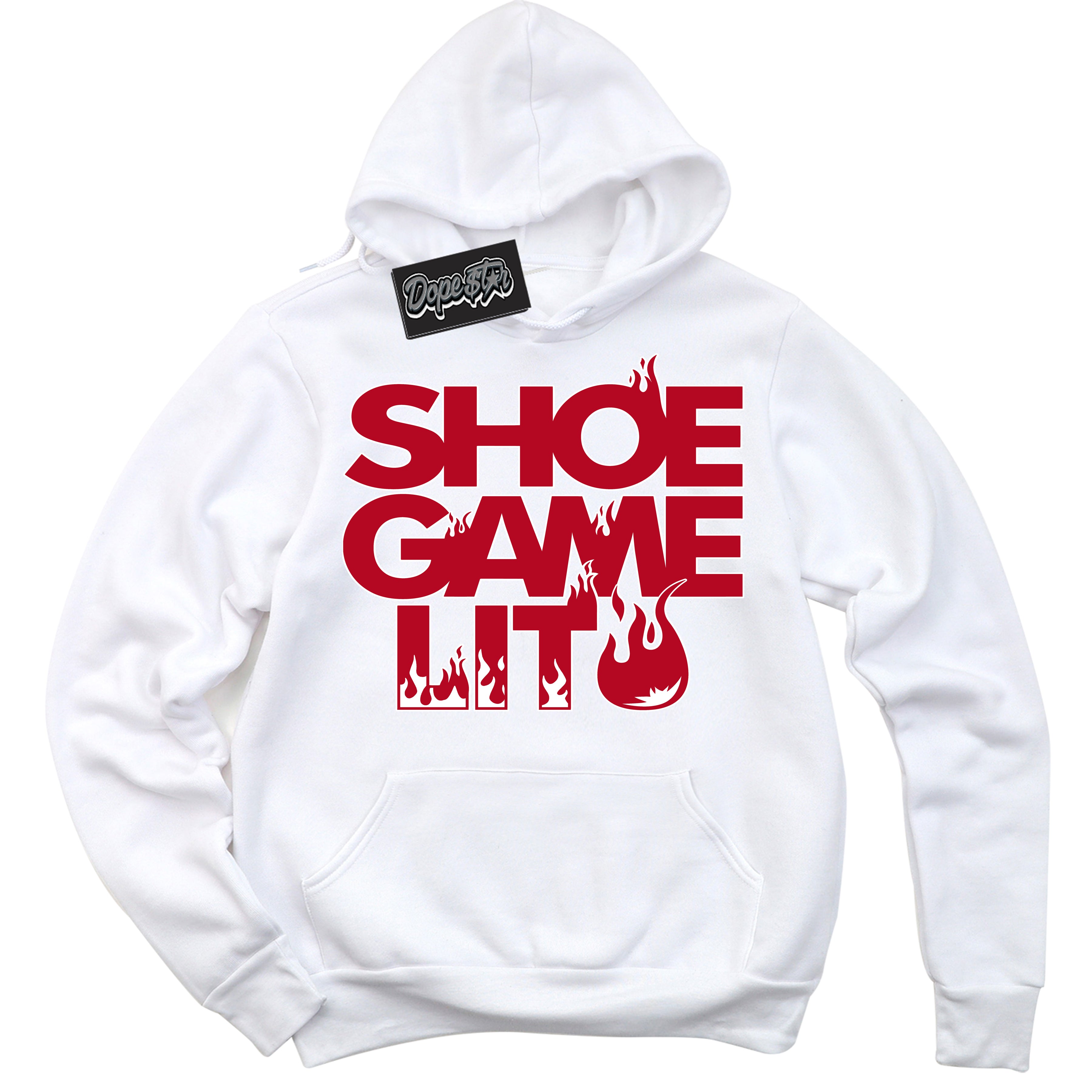 Cool White Hoodie with “ Shoe Game Lit '' design that Perfectly Matches  St. John's 2020-2023 Sneakers.