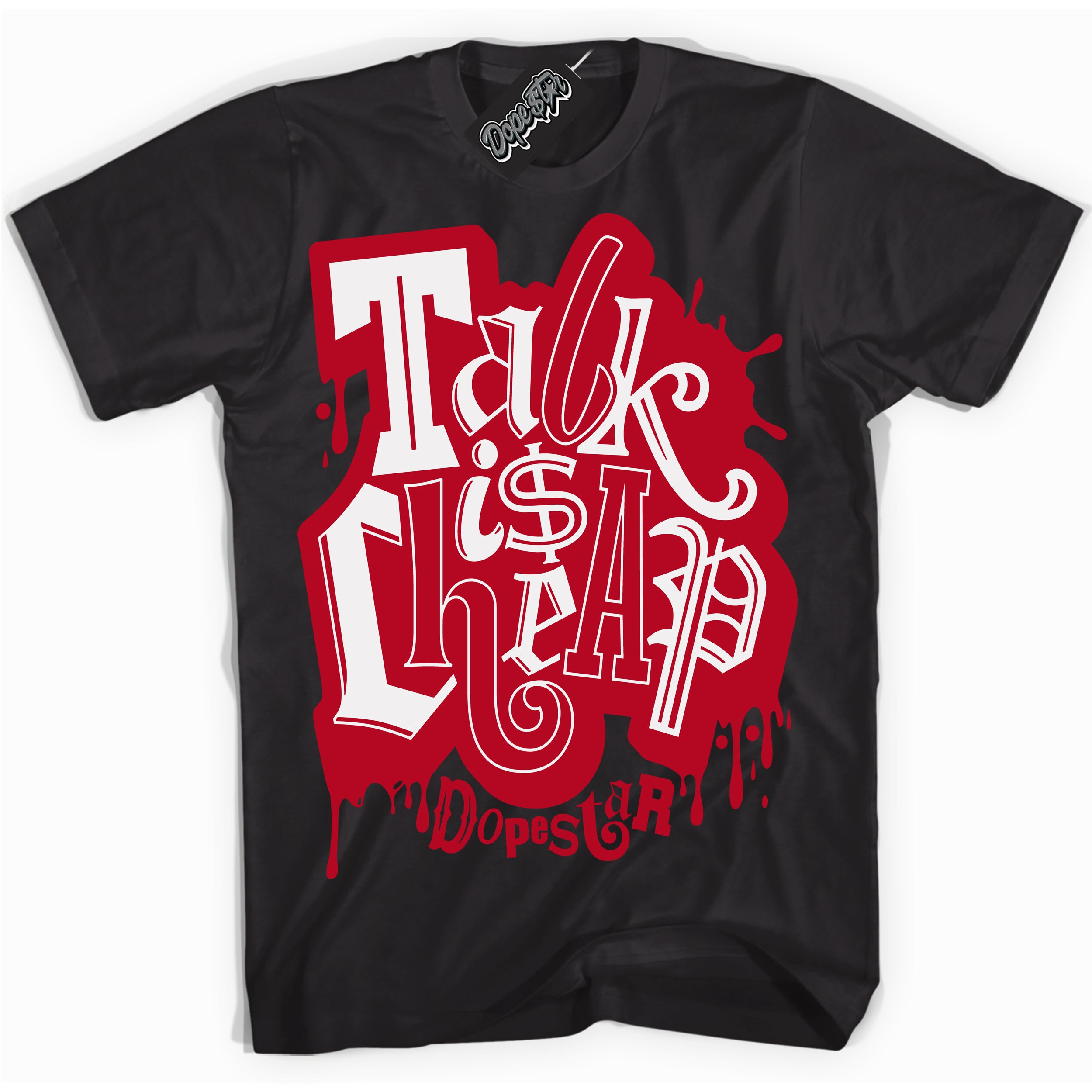 Cool Black Shirt with “ Talk Is Cheap” design that perfectly matches St John's Sneakers.