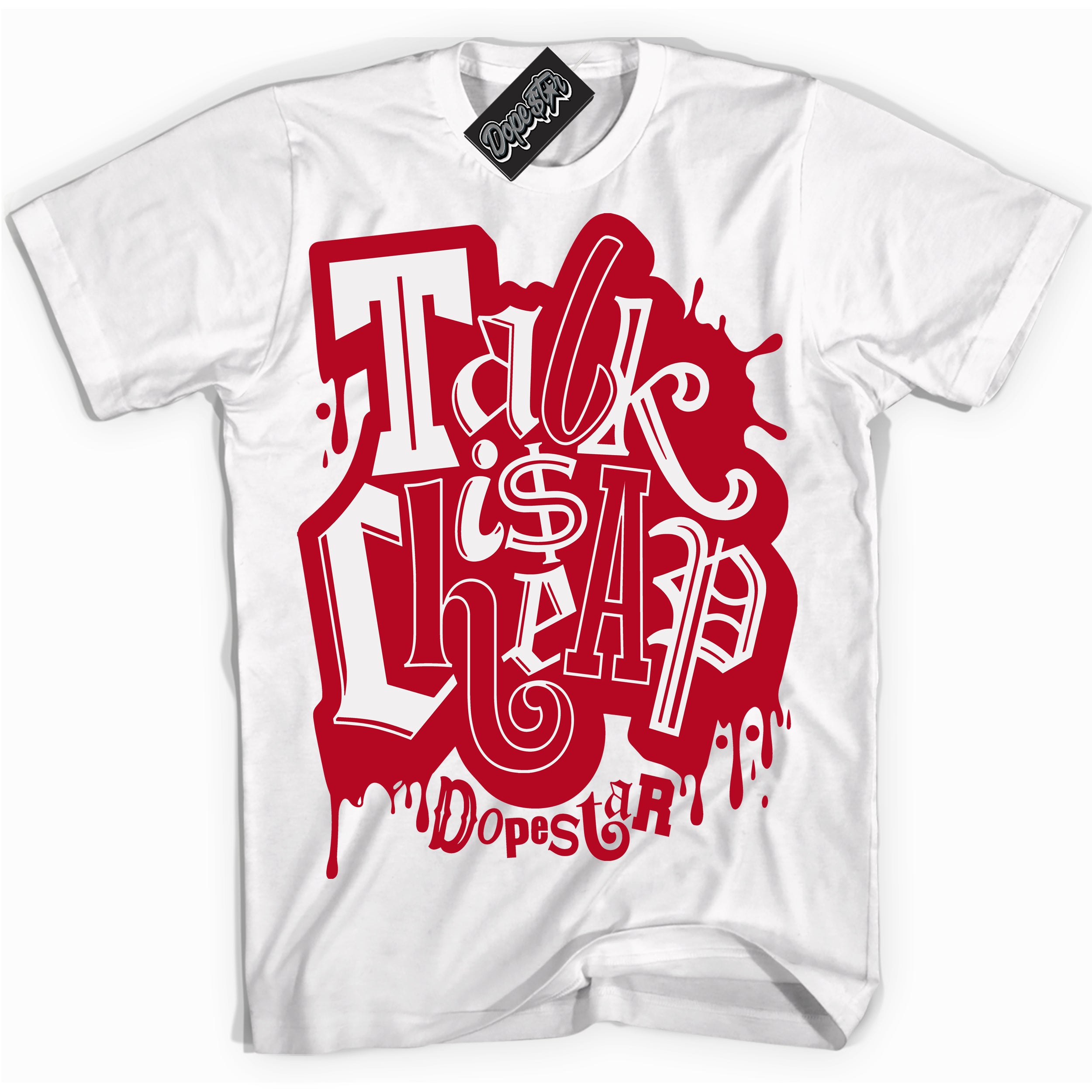 Cool White Shirt with “ Talk Is Cheap” design that perfectly matches St John's Sneakers.