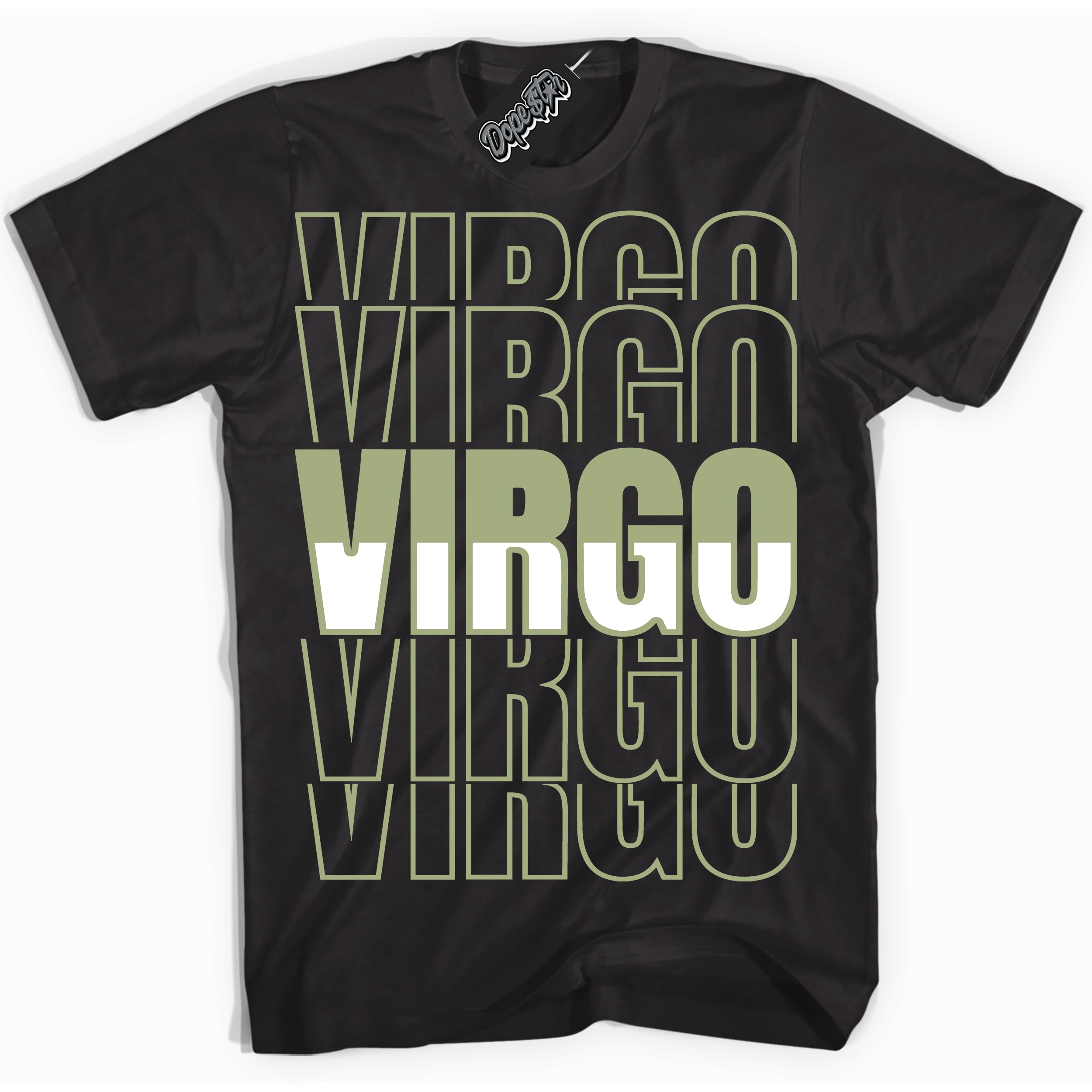 Cool Black Shirt with “ Virgo ” design that perfectly matches Safari Oil Green Dunk.
