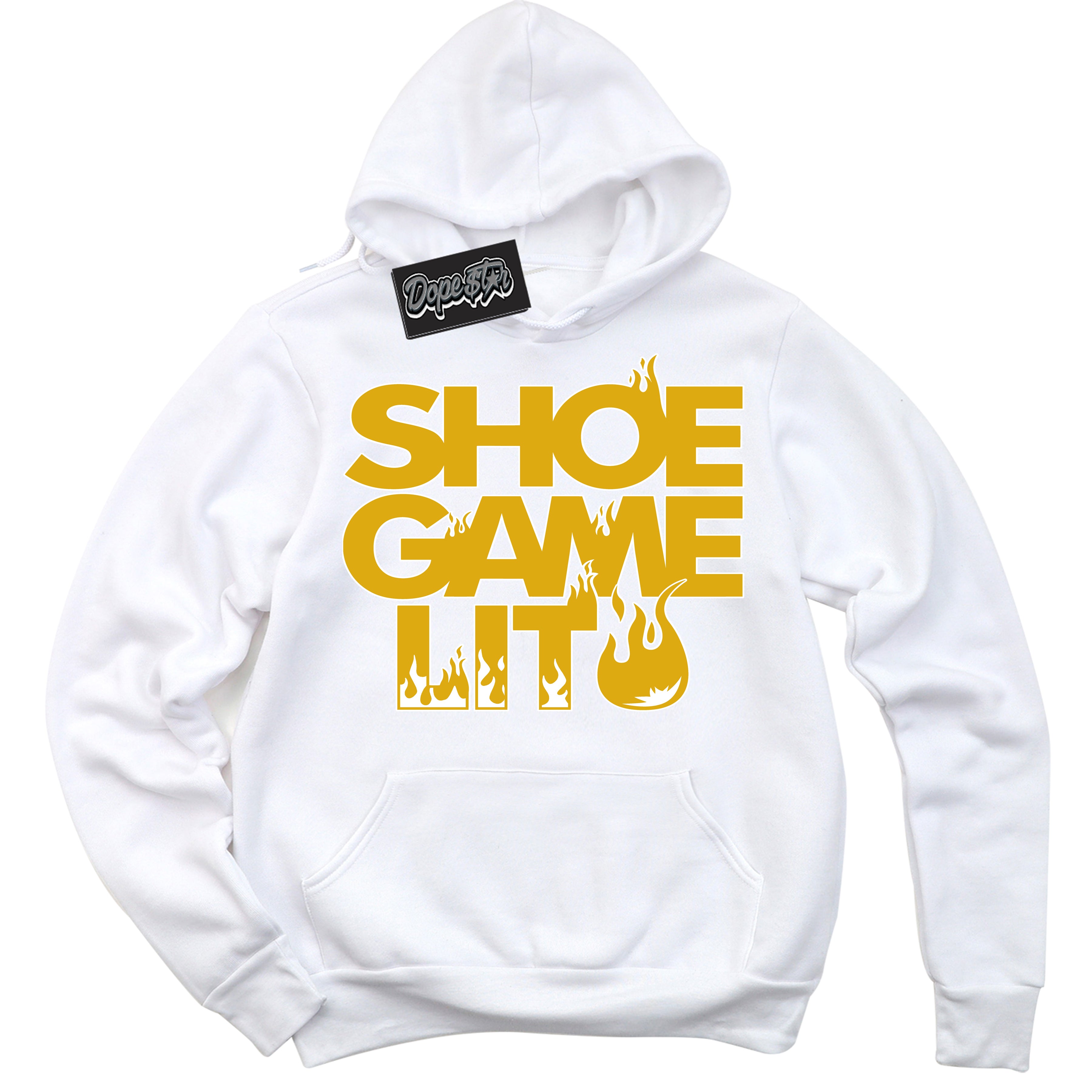 Cool White Hoodie with “ Shoe Game Lit '' design that Perfectly Matches  Twist Vivid Sulfur Sneakers.