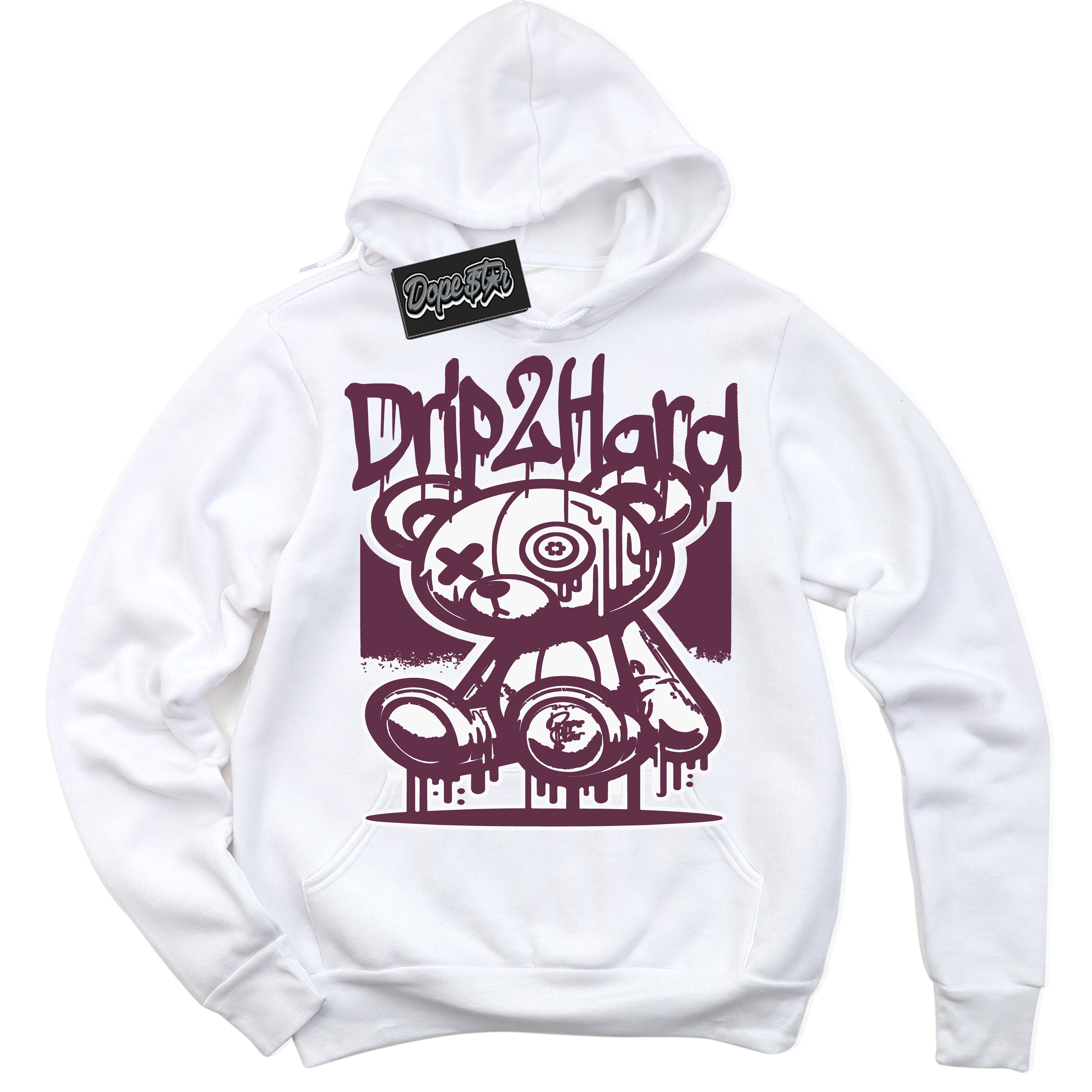 Cool White Hoodie with “Drip 2 Hard” design that Perfectly Matches White Viotech Dunks.