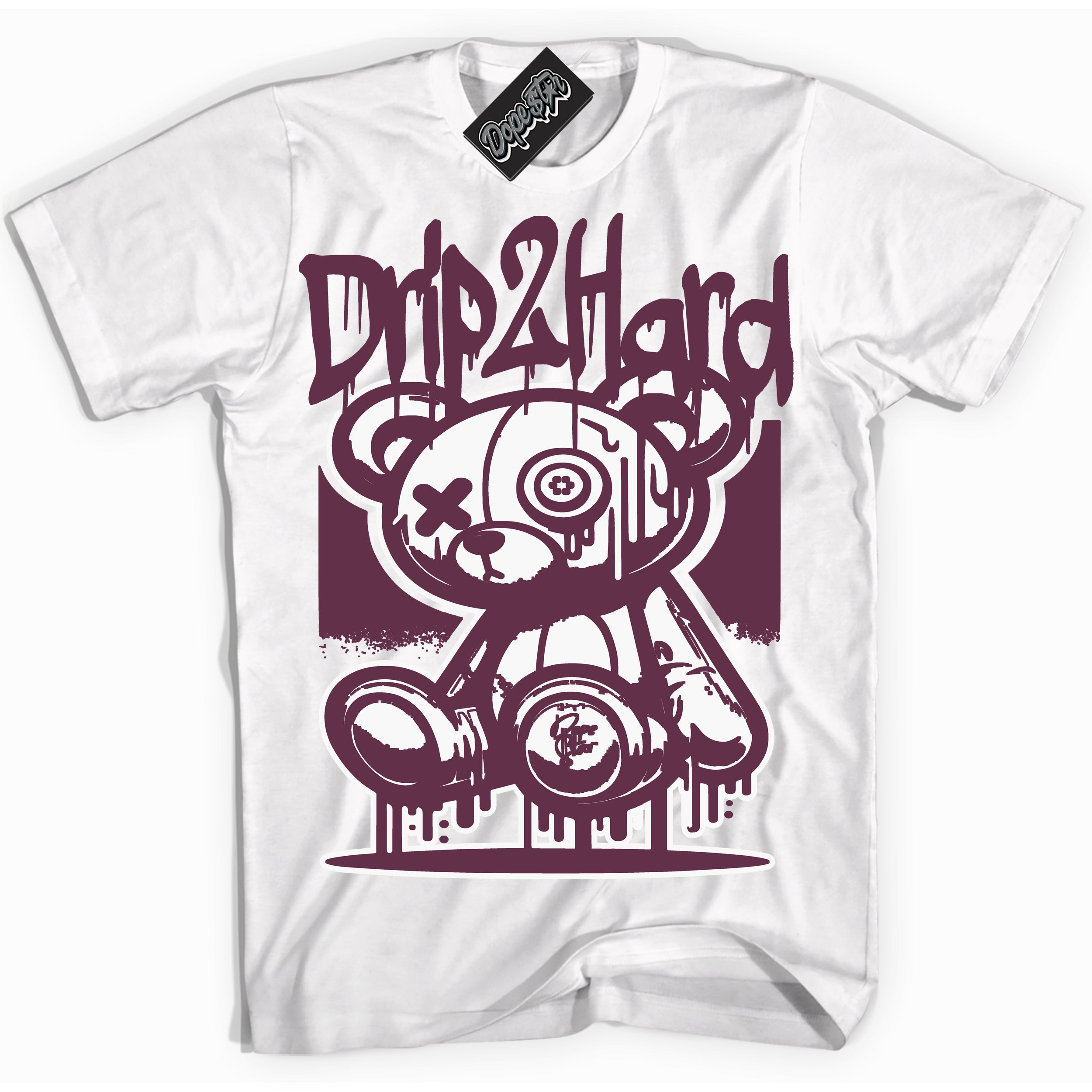 Cool White Shirt with “Drip 2 Hard” design that perfectly matches White Viotech Dunks.