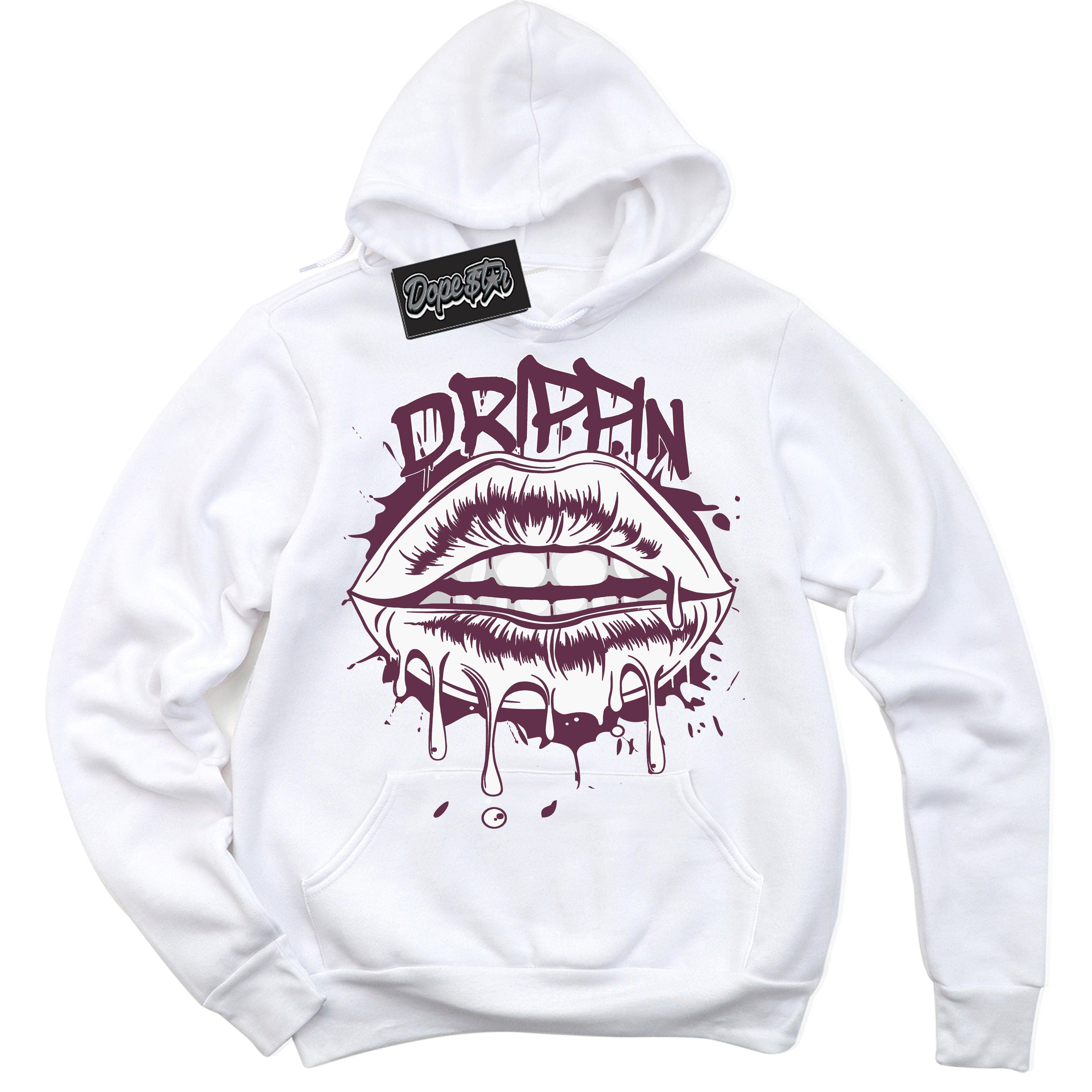 Cool White Hoodie with “Drippin” design that Perfectly Matches White Viotech Dunks.