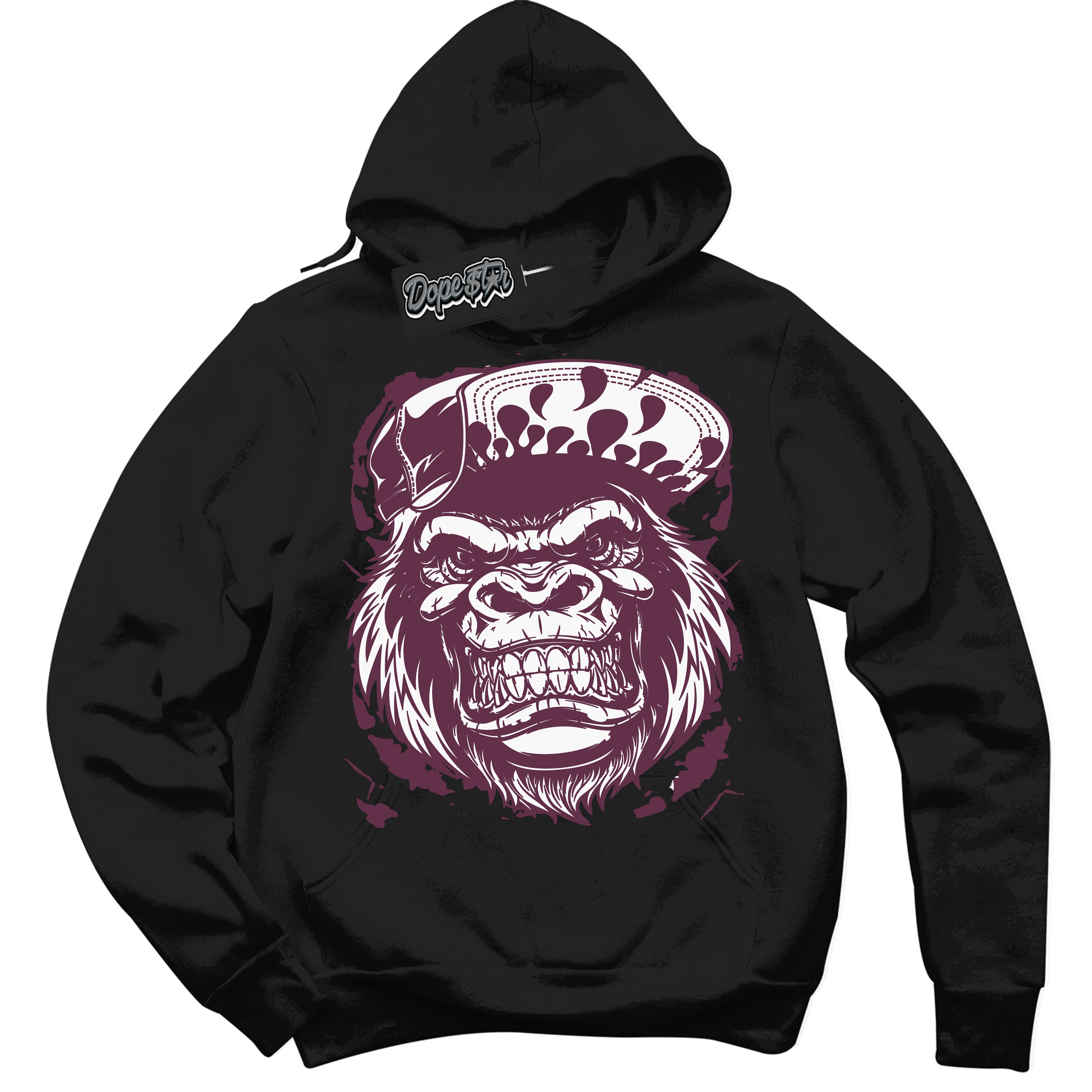 Cool Black Hoodie with “Gorilla Beast” design that Perfectly Matches White Viotech Dunks.