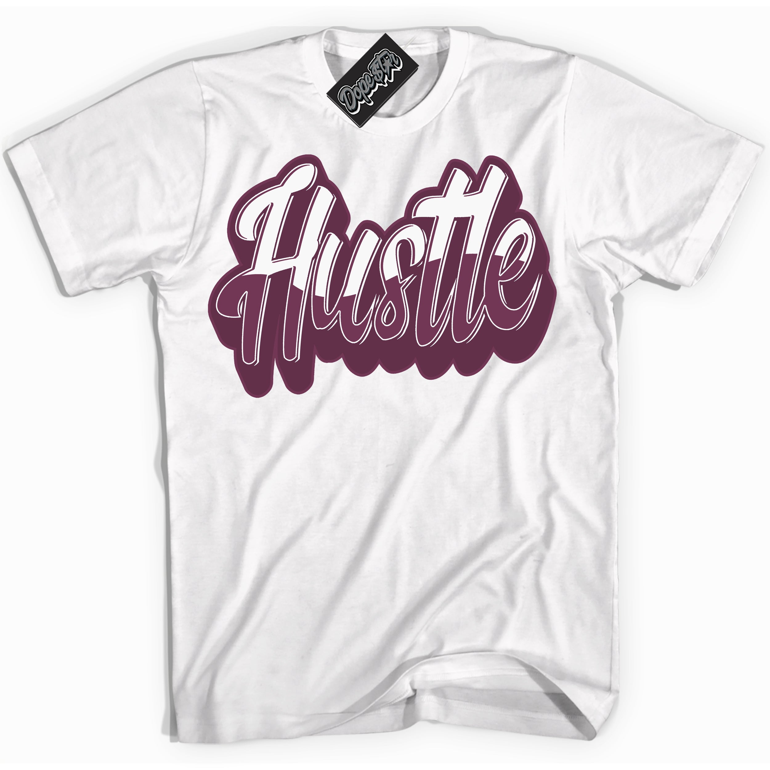 Cool White Shirt with “Hustle” design that perfectly matches White Viotech Dunks.