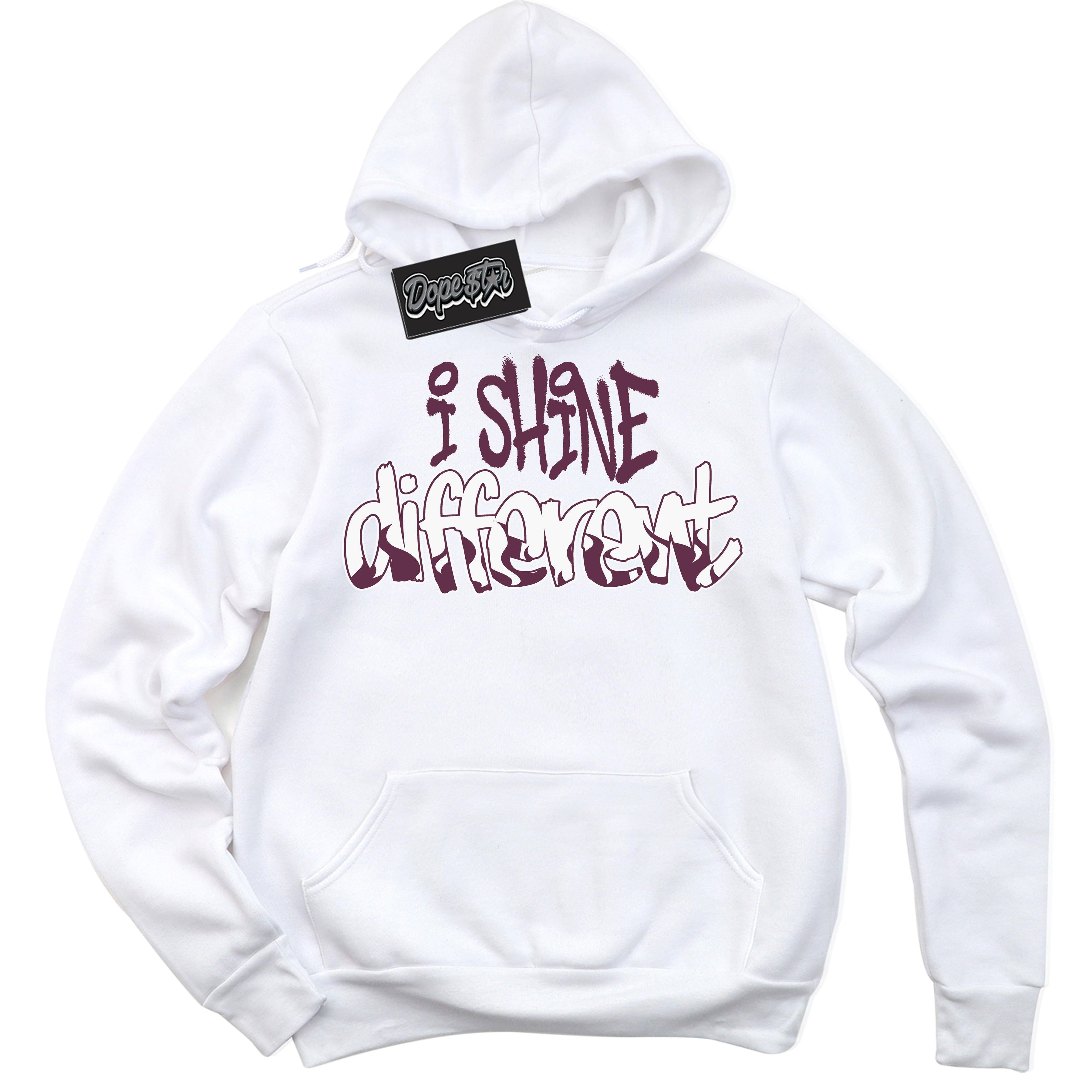 Cool White Hoodie with “I Shine Different” design that Perfectly Matches White Viotech Dunks.