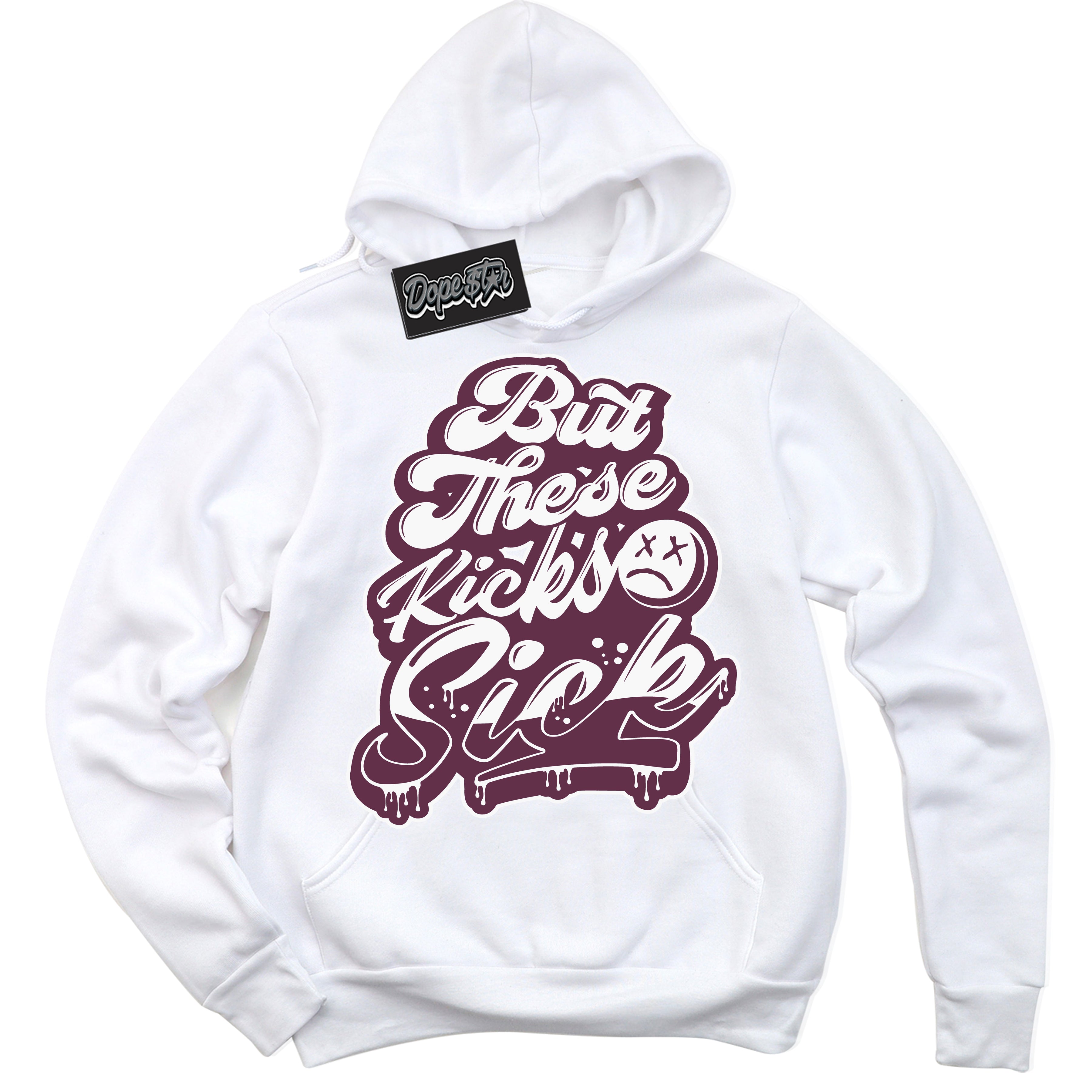 Cool White Hoodie with “Kick Sick” design that Perfectly Matches White Viotech Dunks.