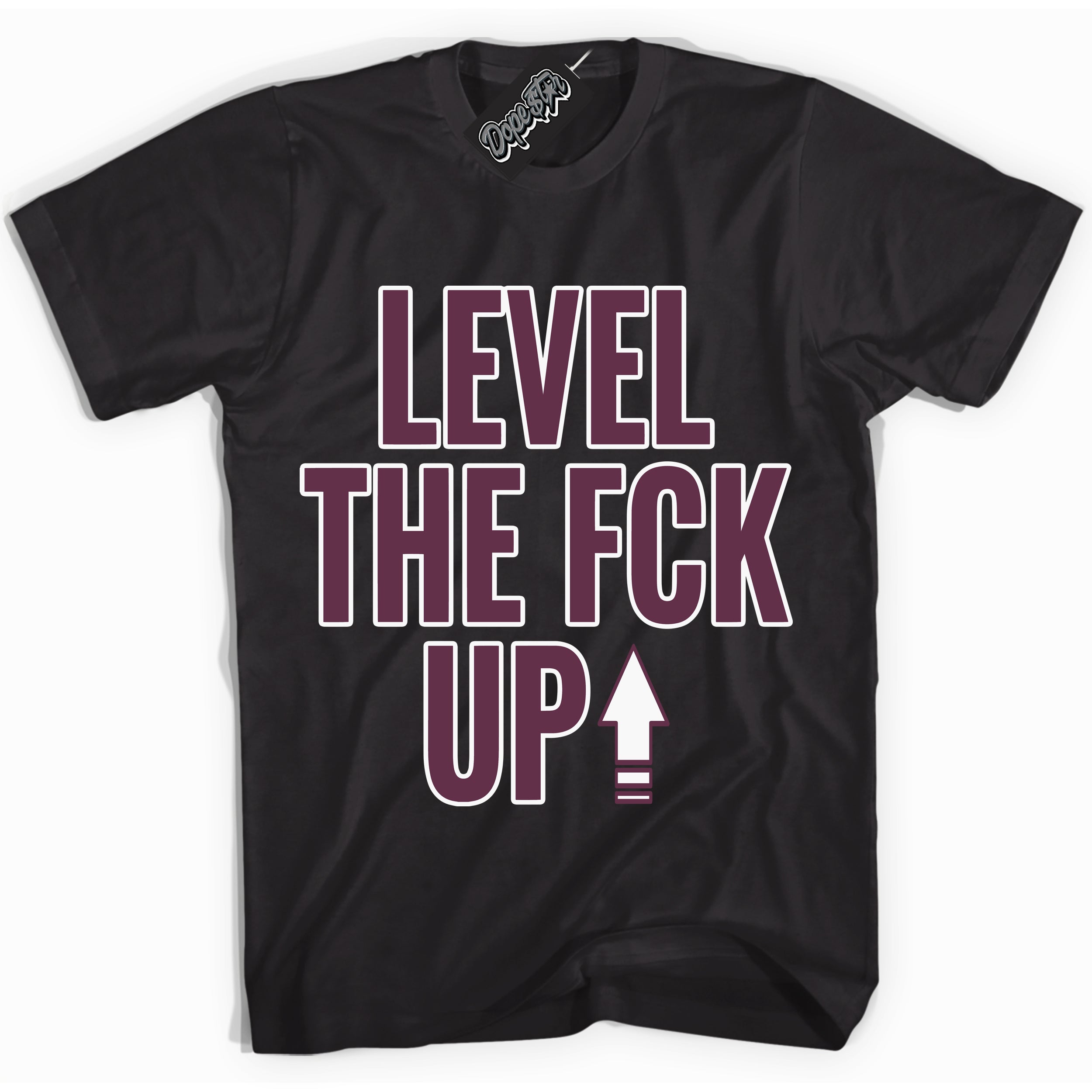 Cool Black Shirt with “Level The Fck Up” design that perfectly matches White Viotech Dunks.