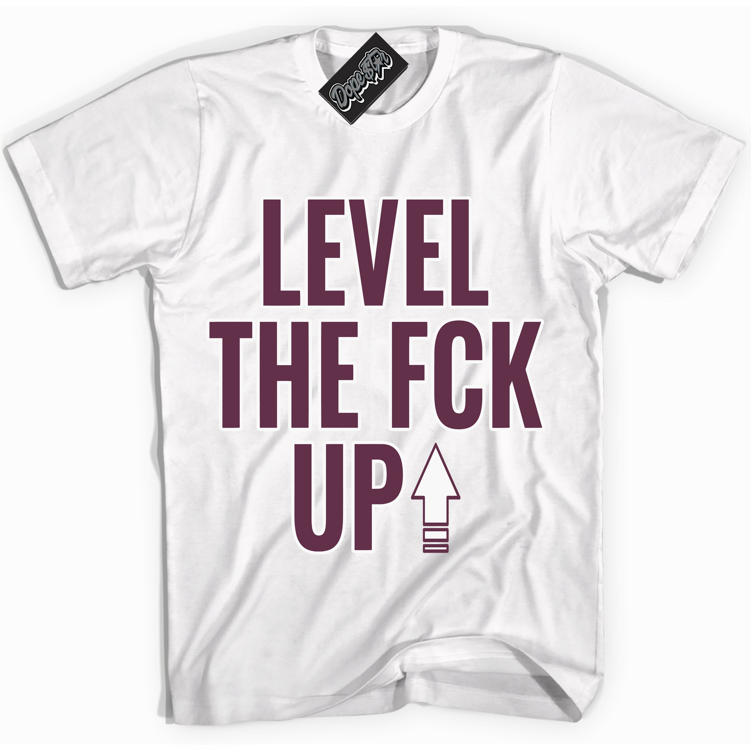 Cool White Shirt with “Level The Fck Up” design that perfectly matches White Viotech Dunks.