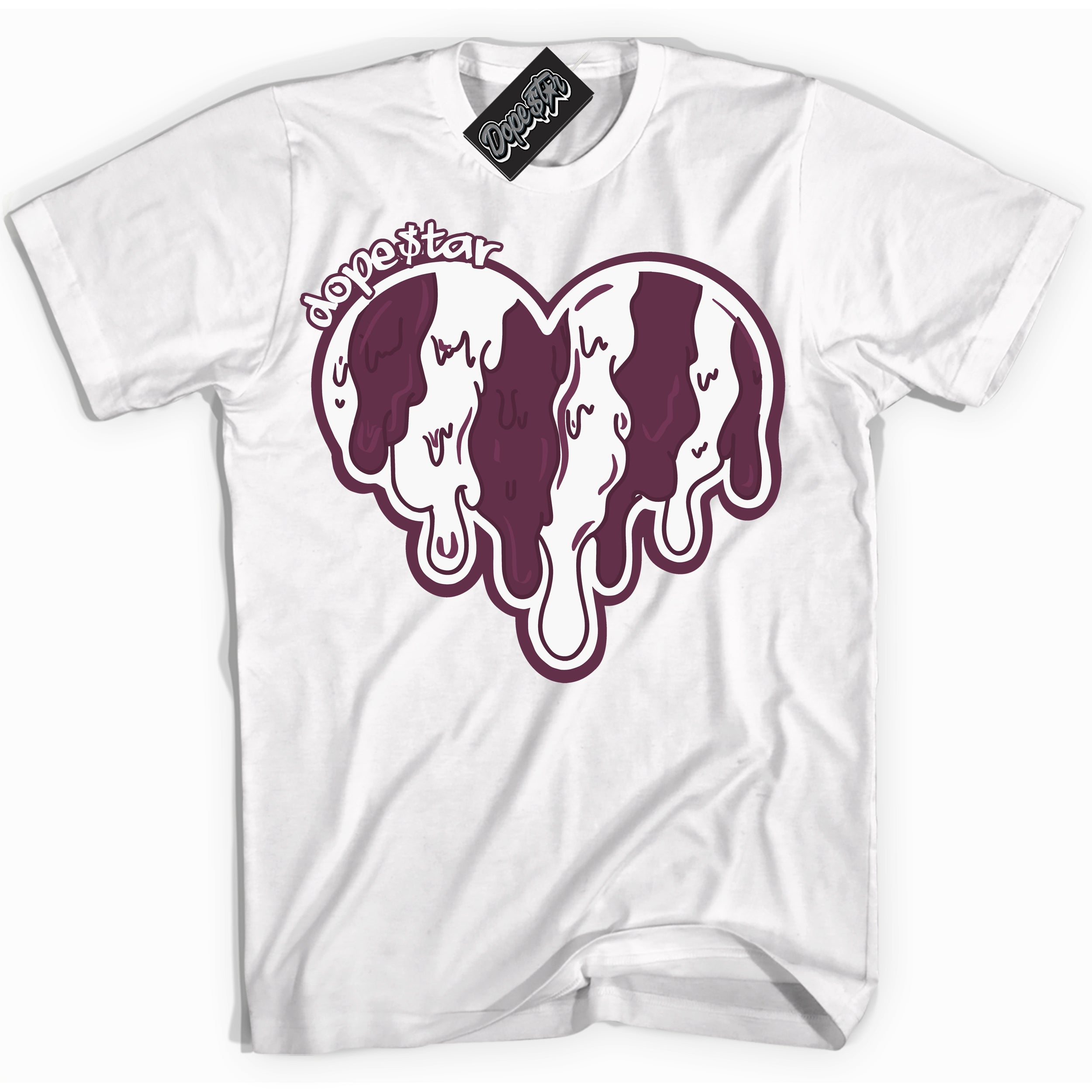 Cool White Shirt with “Melting Heart” design that perfectly matches White Viotech Dunks.