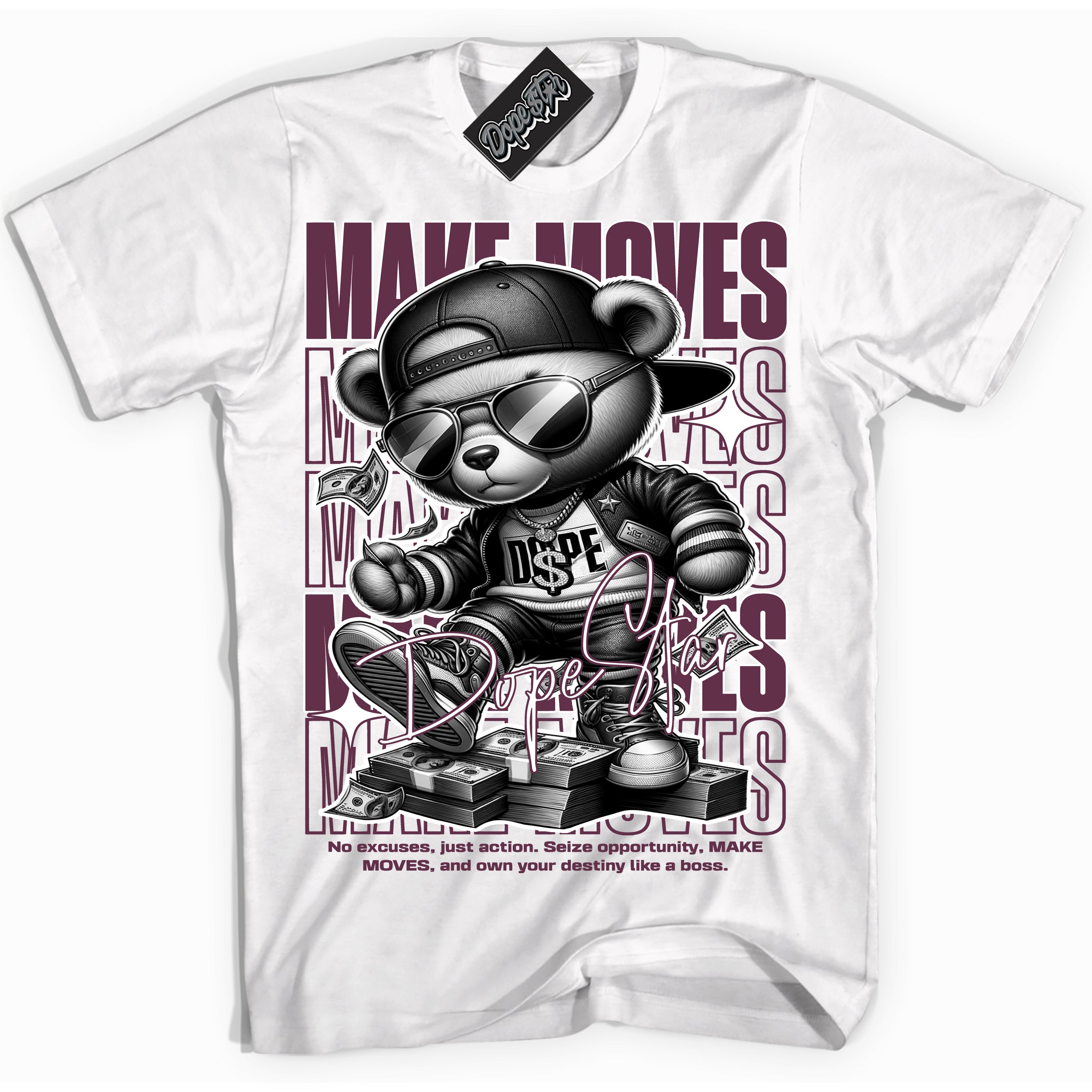 Cool White Shirt with “Make Moves” design that perfectly matches White Viotech Dunks.