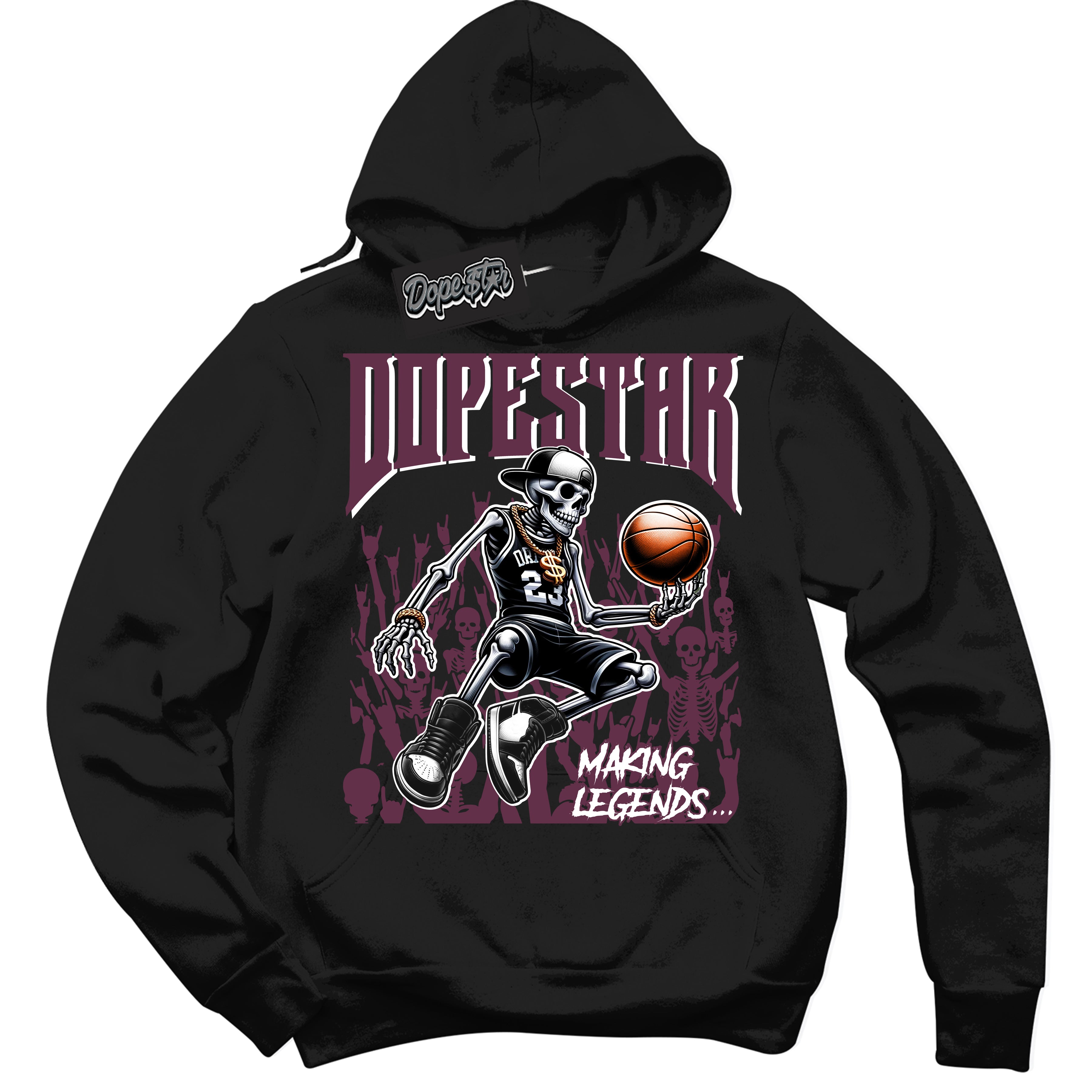 Cool Black Hoodie with “Making Legends” design that Perfectly Matches White Viotech Dunks.