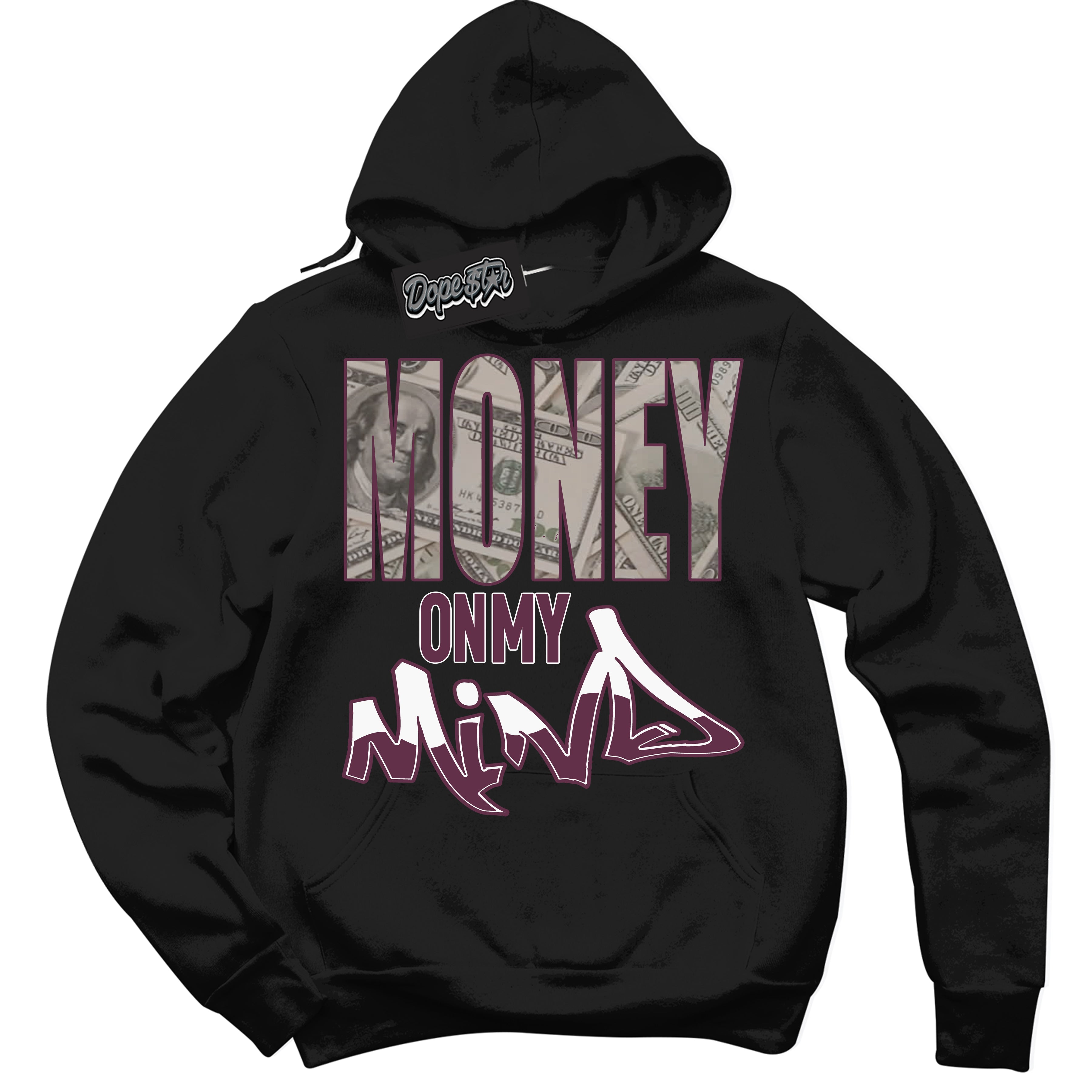 Cool Black Hoodie with “Money On My Mind” design that Perfectly Matches White Viotech Dunks.