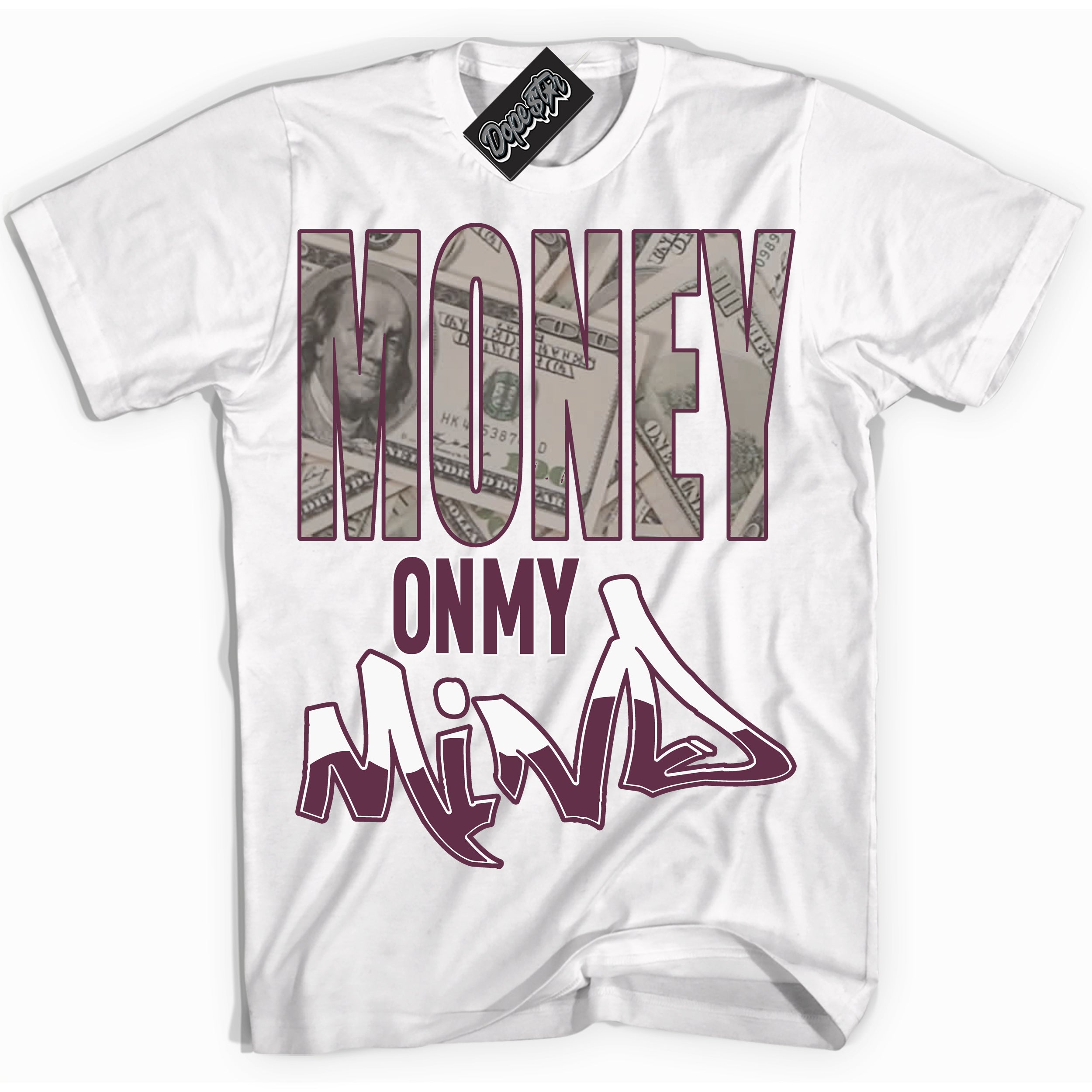 Cool White Shirt with “Money On My Mind” design that perfectly matches White Viotech Dunks.