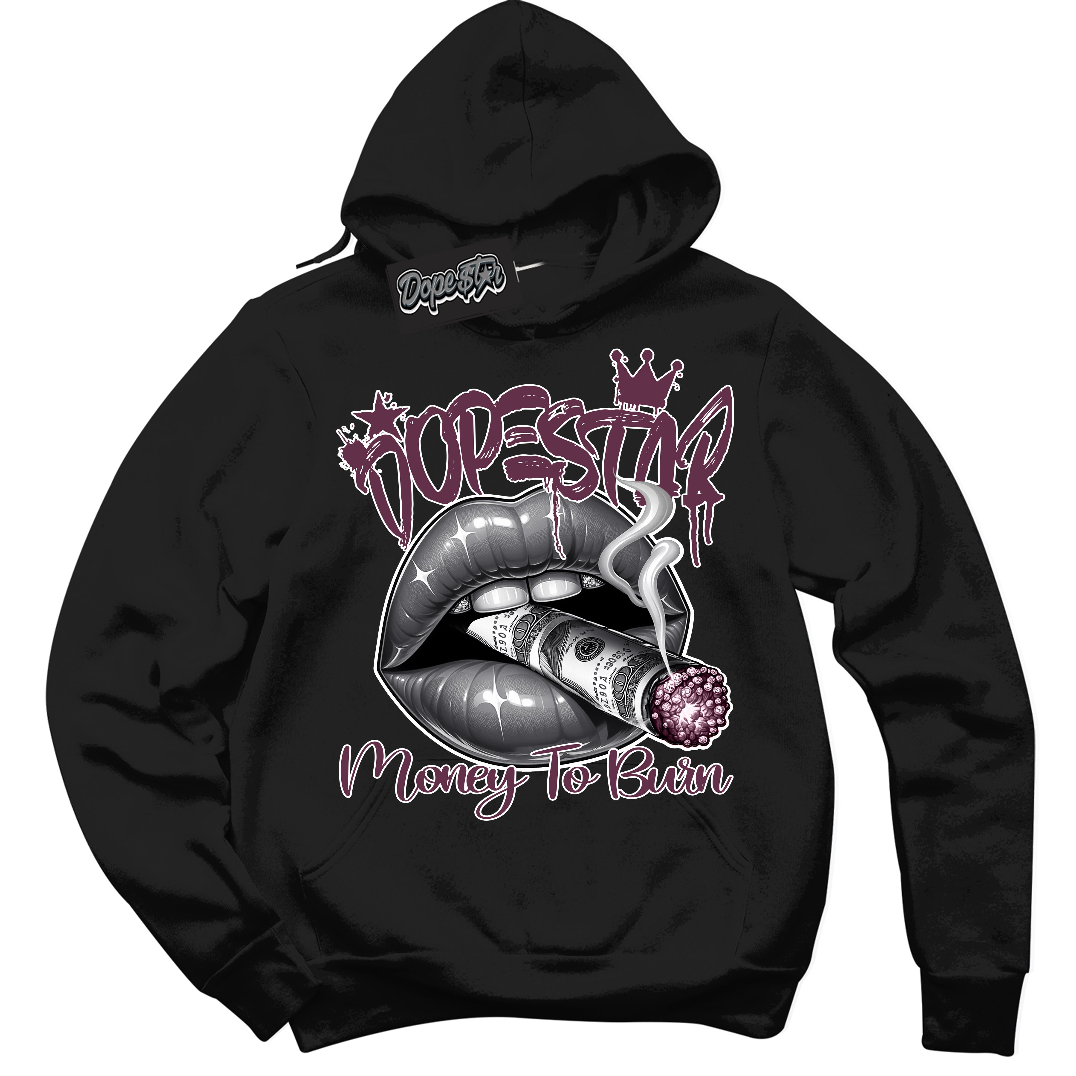 Cool Black Hoodie with “Money To Burn” design that Perfectly Matches White Viotech Dunks.