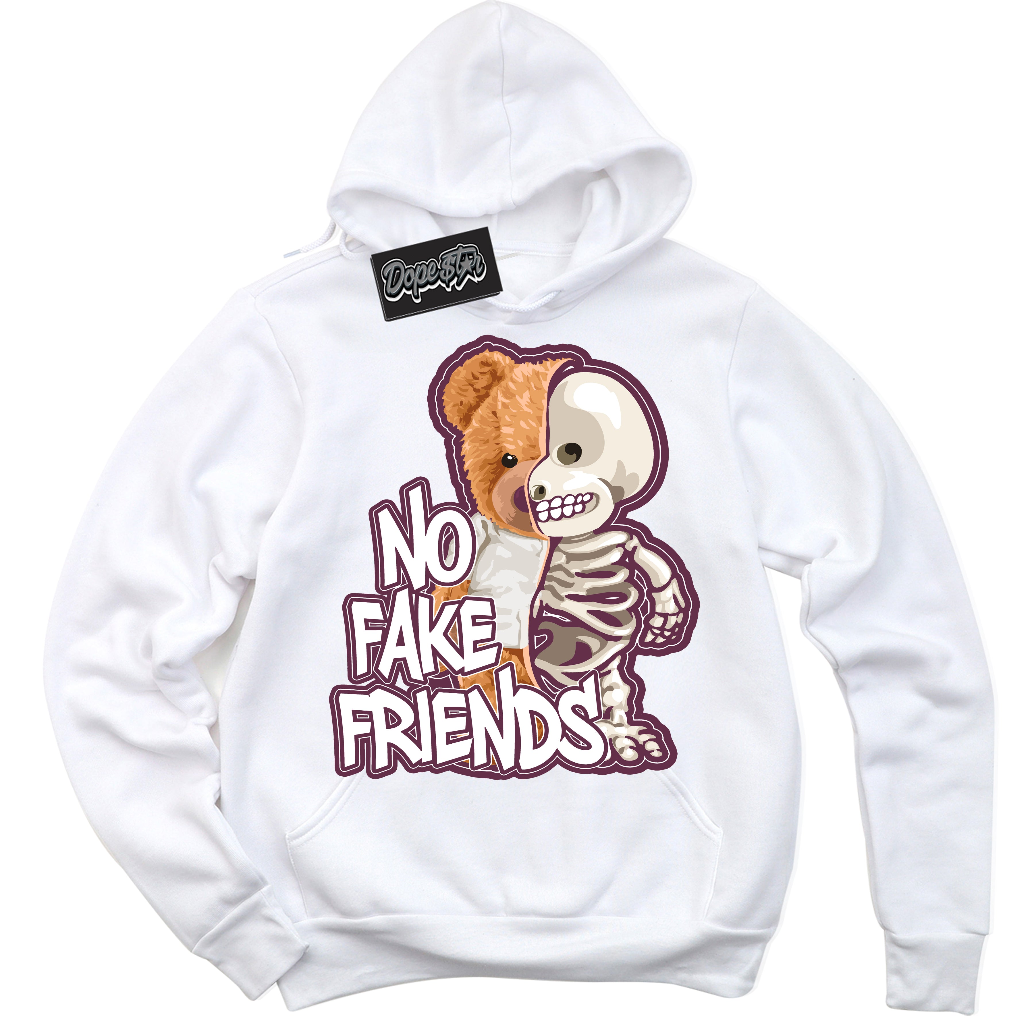 Cool White Hoodie with “No Fake Friends” design that Perfectly Matches White Viotech Dunks.