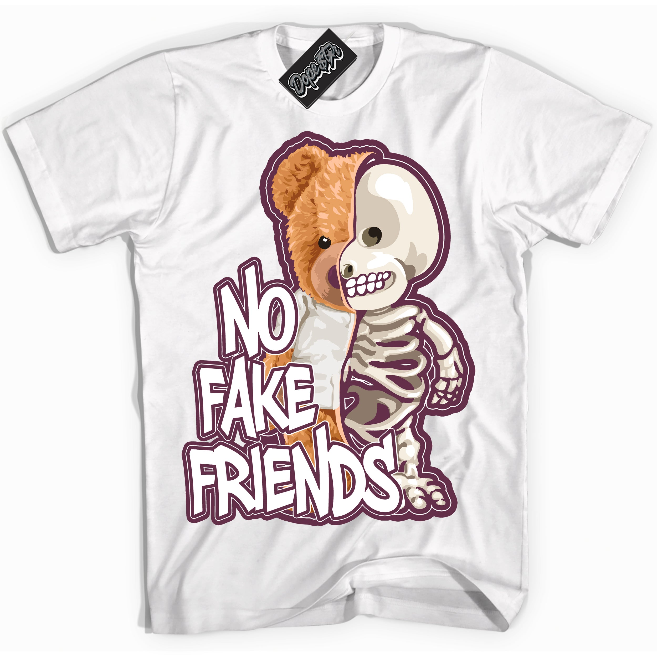 Cool White Shirt with “No Fake Friends” design that perfectly matches White Viotech Dunks.