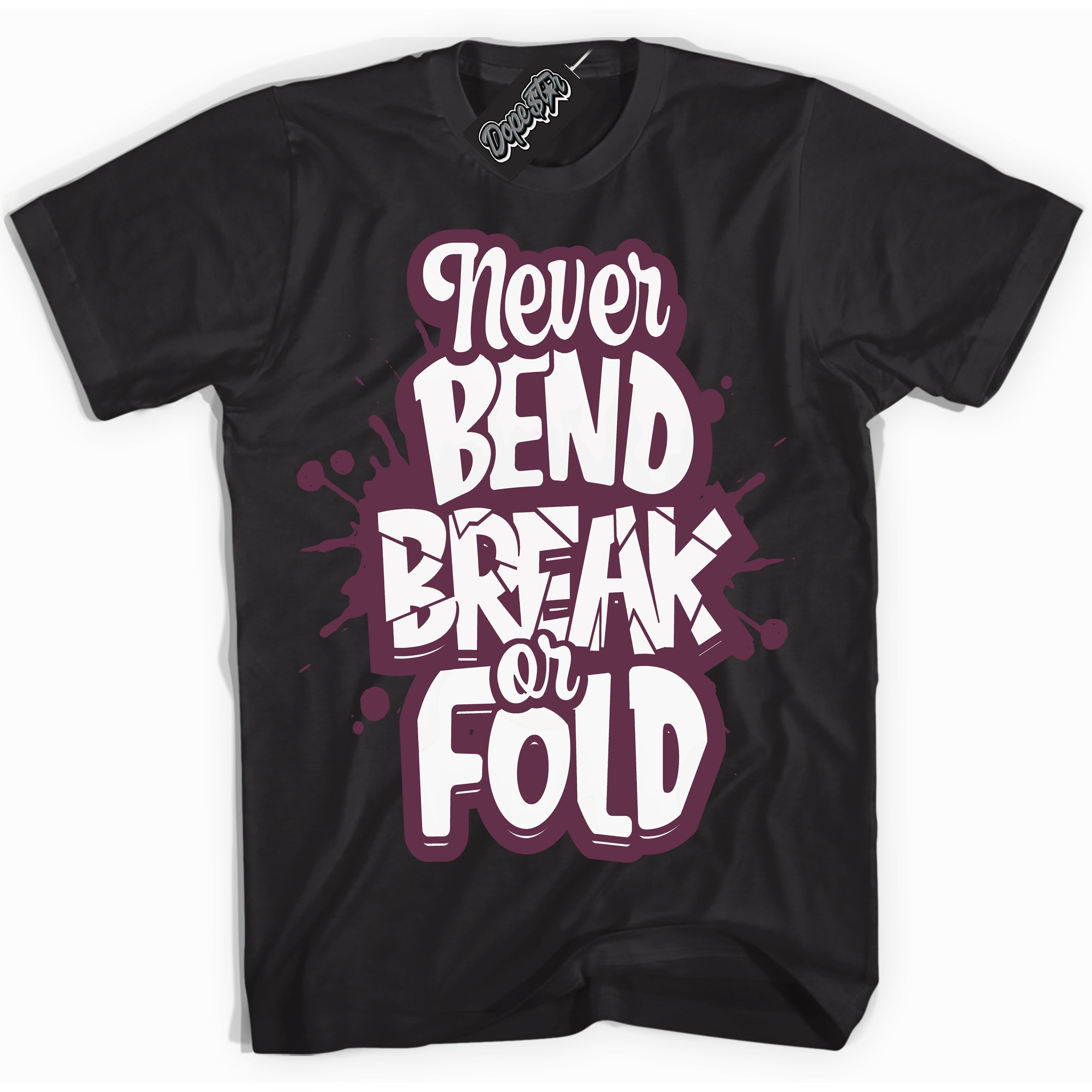 Cool Black Shirt with “Never Bend Break Or Fold” design that perfectly matches White Viotech Dunks.