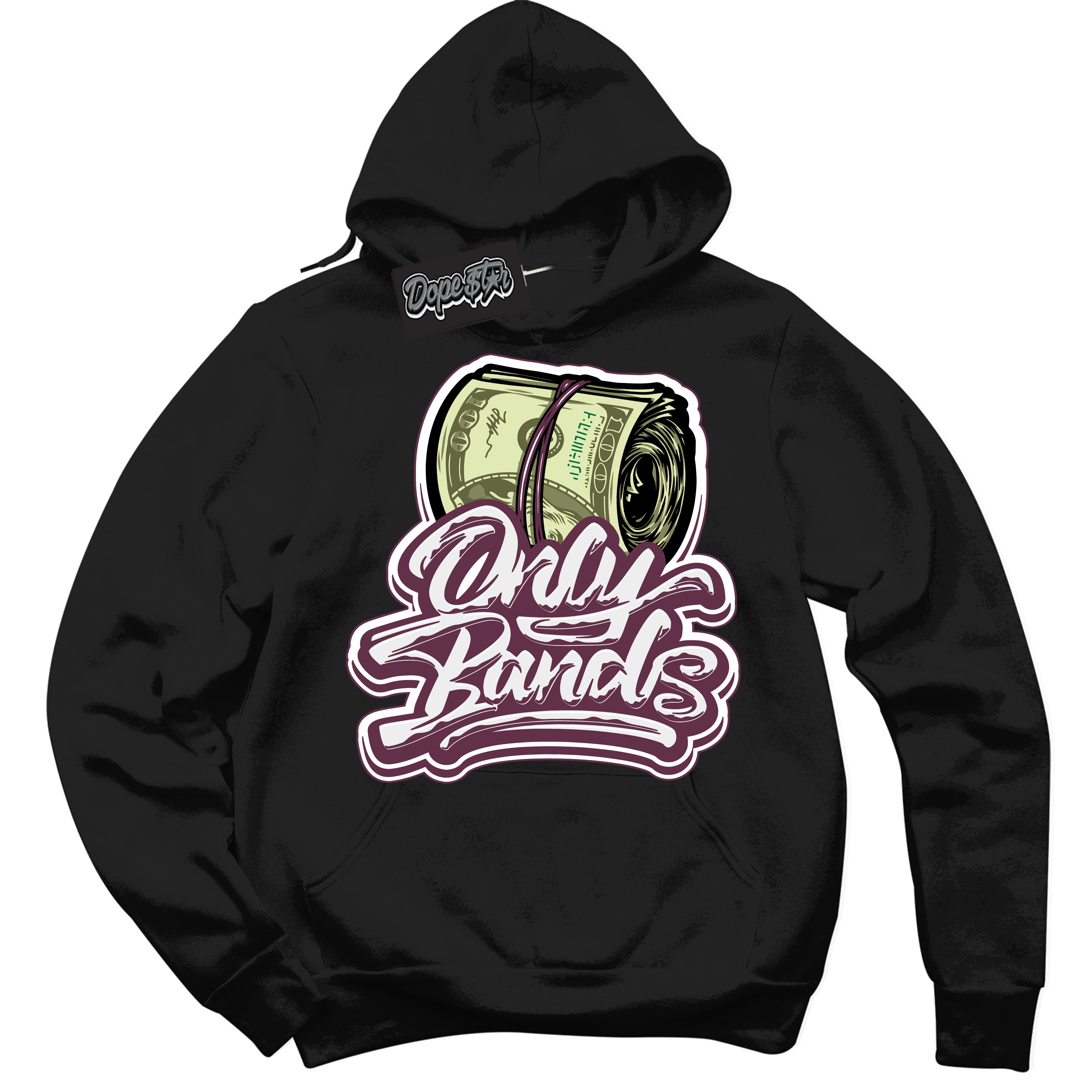 Cool Black Hoodie with “Only Bands” design that Perfectly Matches White Viotech Dunks.